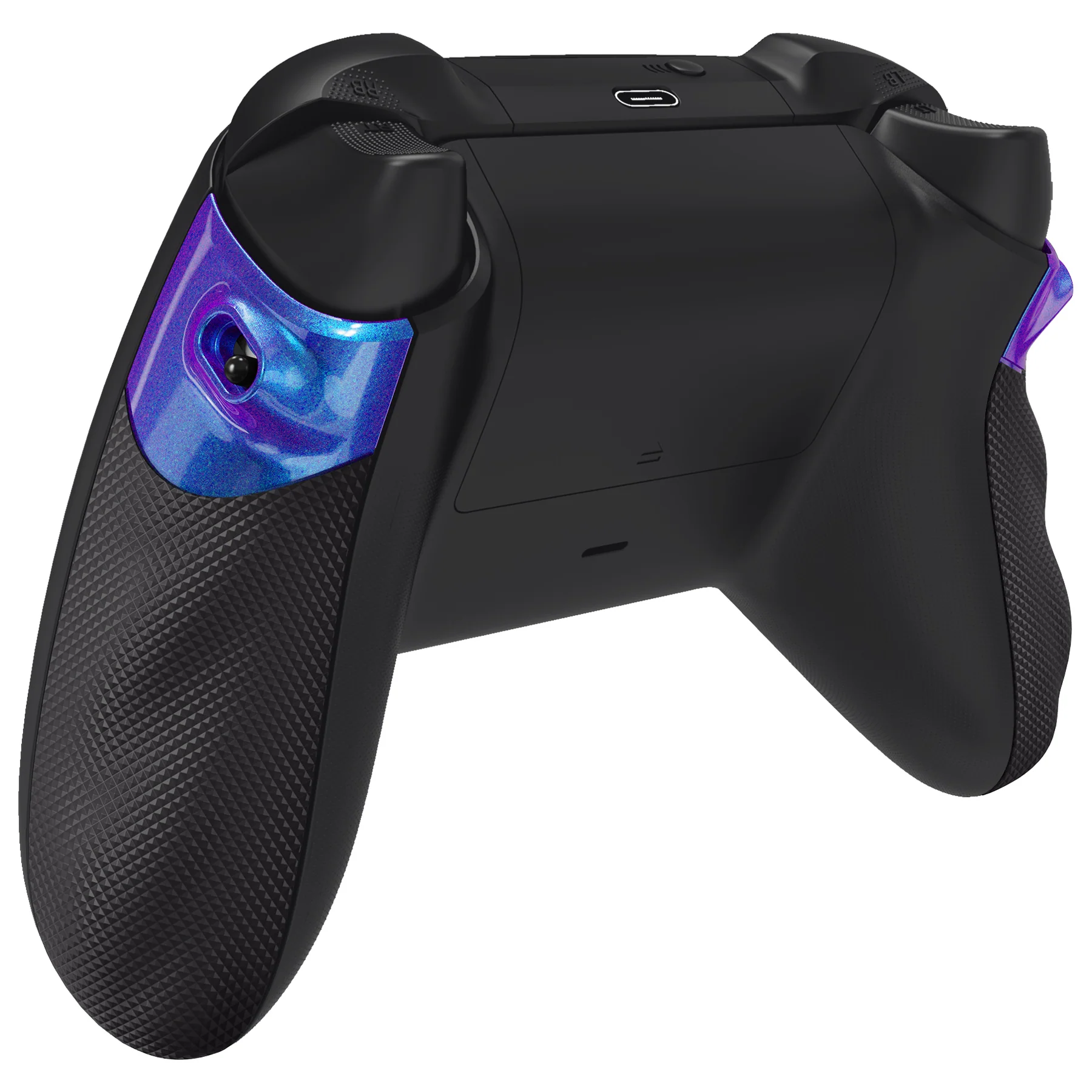 eXtremeRate FLEXOR Rubberized Side Rails Grips Trigger Stop Kit for Xbox Series X/S Controller & Xbox Core Controller - Chameleon Purple Blue - Image 7