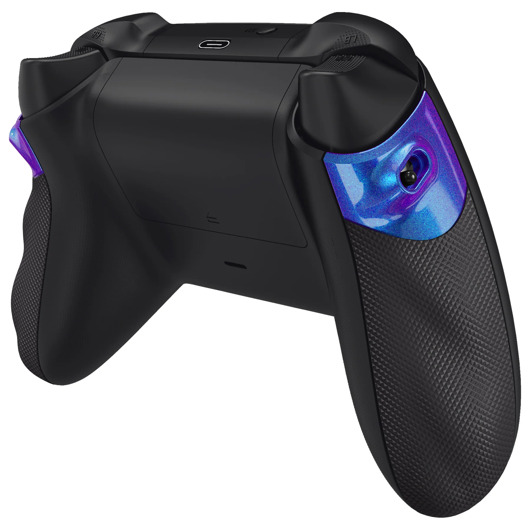 eXtremeRate FLEXOR Rubberized Side Rails Grips Trigger Stop Kit for Xbox Series X/S Controller & Xbox Core Controller - Chameleon Purple Blue - Image 8