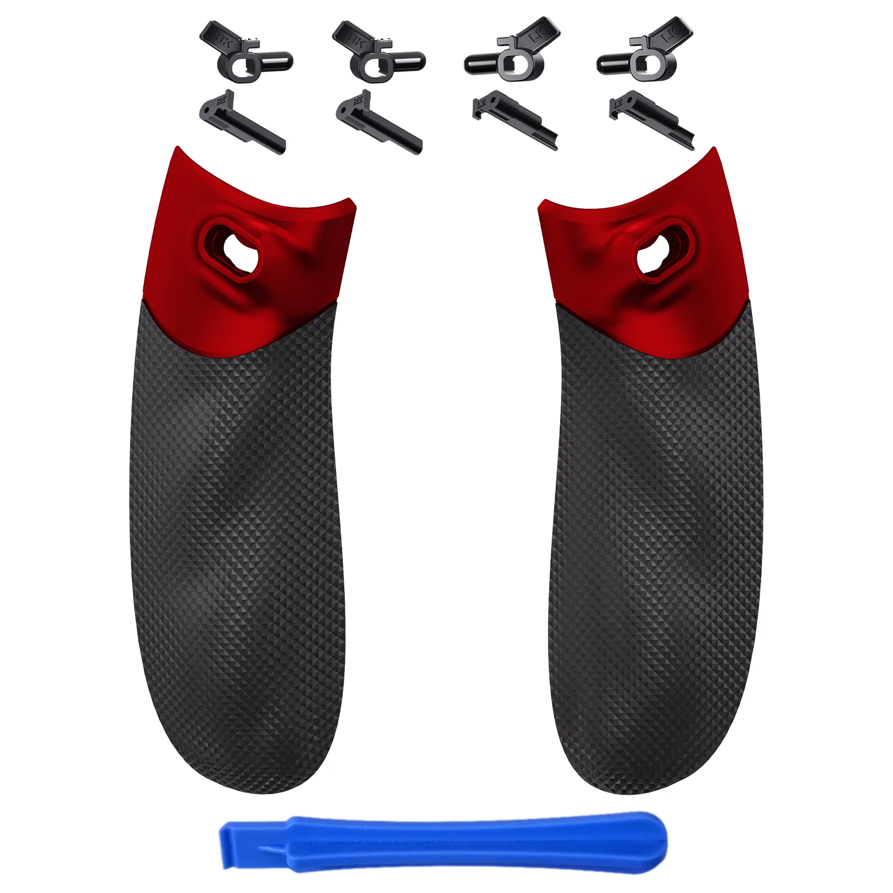 eXtremeRate FLEXOR Rubberized Side Rails Grips Trigger Stop Kit for Xbox Series X/S Controller & Xbox Core Controller - Scarlet Red - Image 2