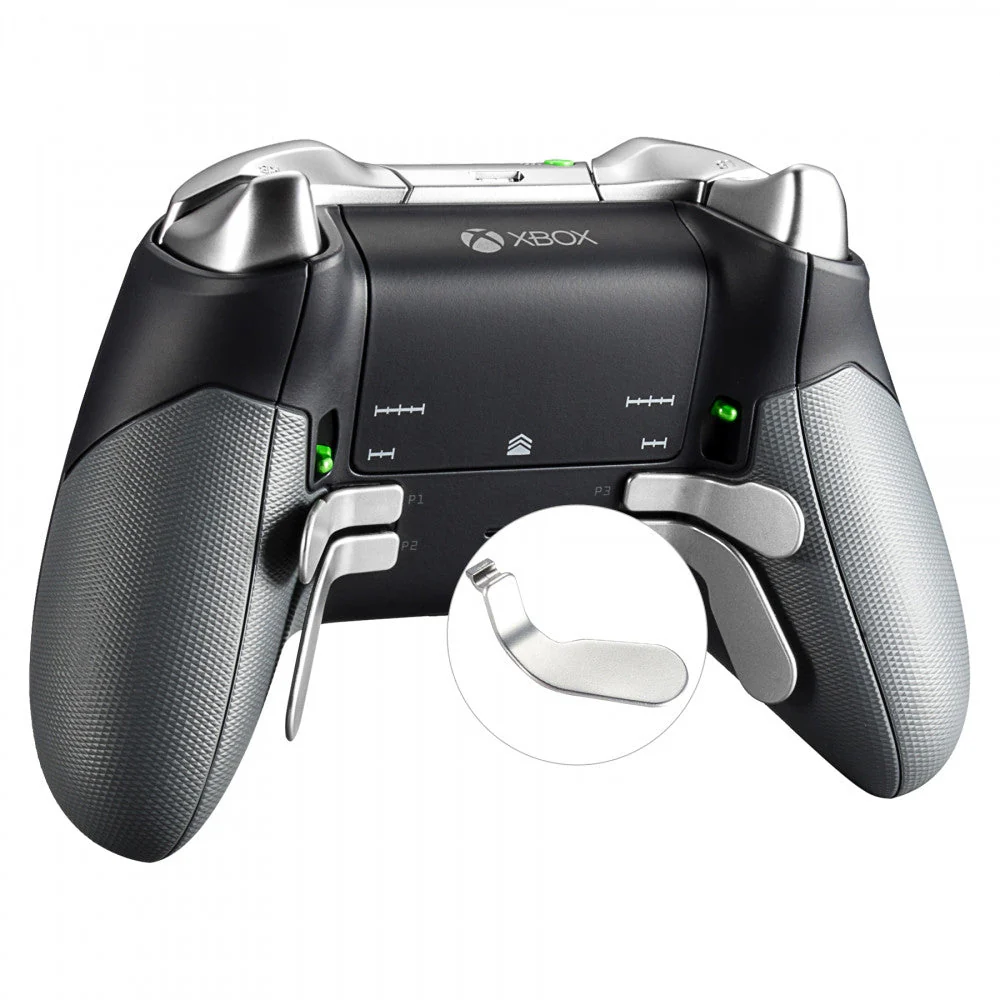 eXtremeRate 4 pcs Replacement Metal Back Paddles for Xbox One Elite & Xbox Elite Series 2 & Elite 2 Core Controller - Silver - Image 4