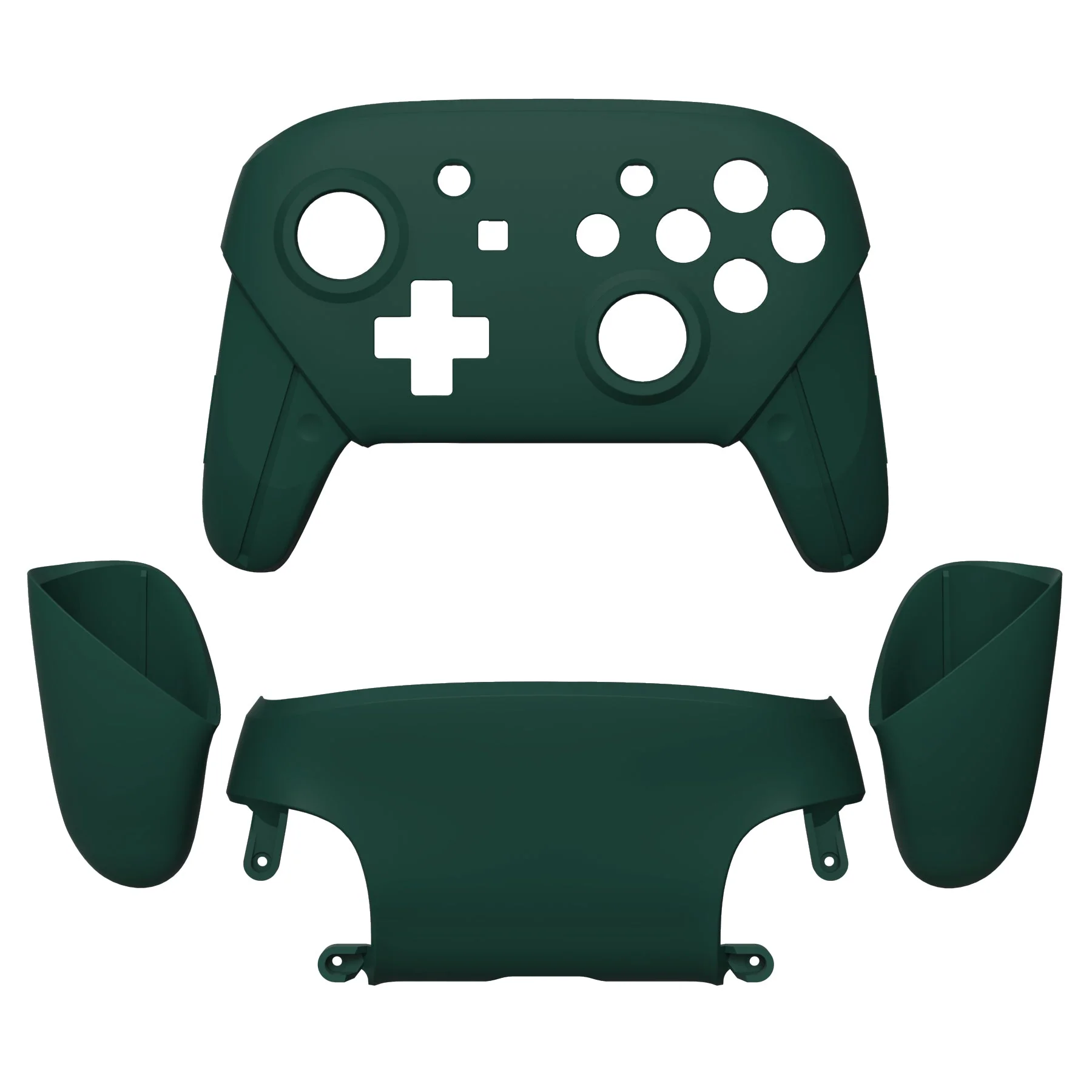 eXtremeRate Replacement Full Set Shell Faceplate Backplate Handles for Nintendo Switch Pro - Forest Green - Image 2