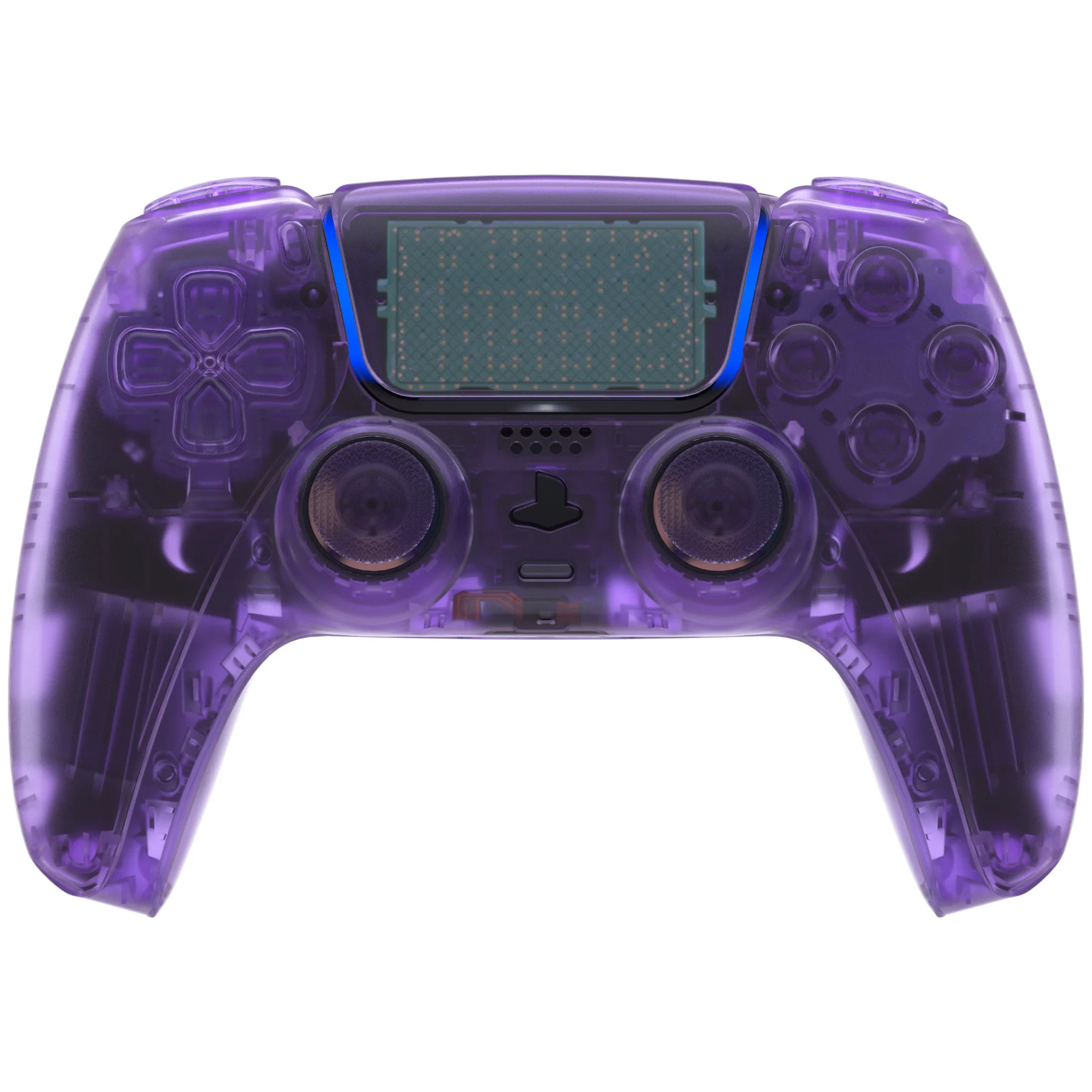 eXtremeRate Replacement Full Set Shells with Buttons Compatible with PS5 Controller BDM-010/020 - Clear Atomic Purple - Image 2