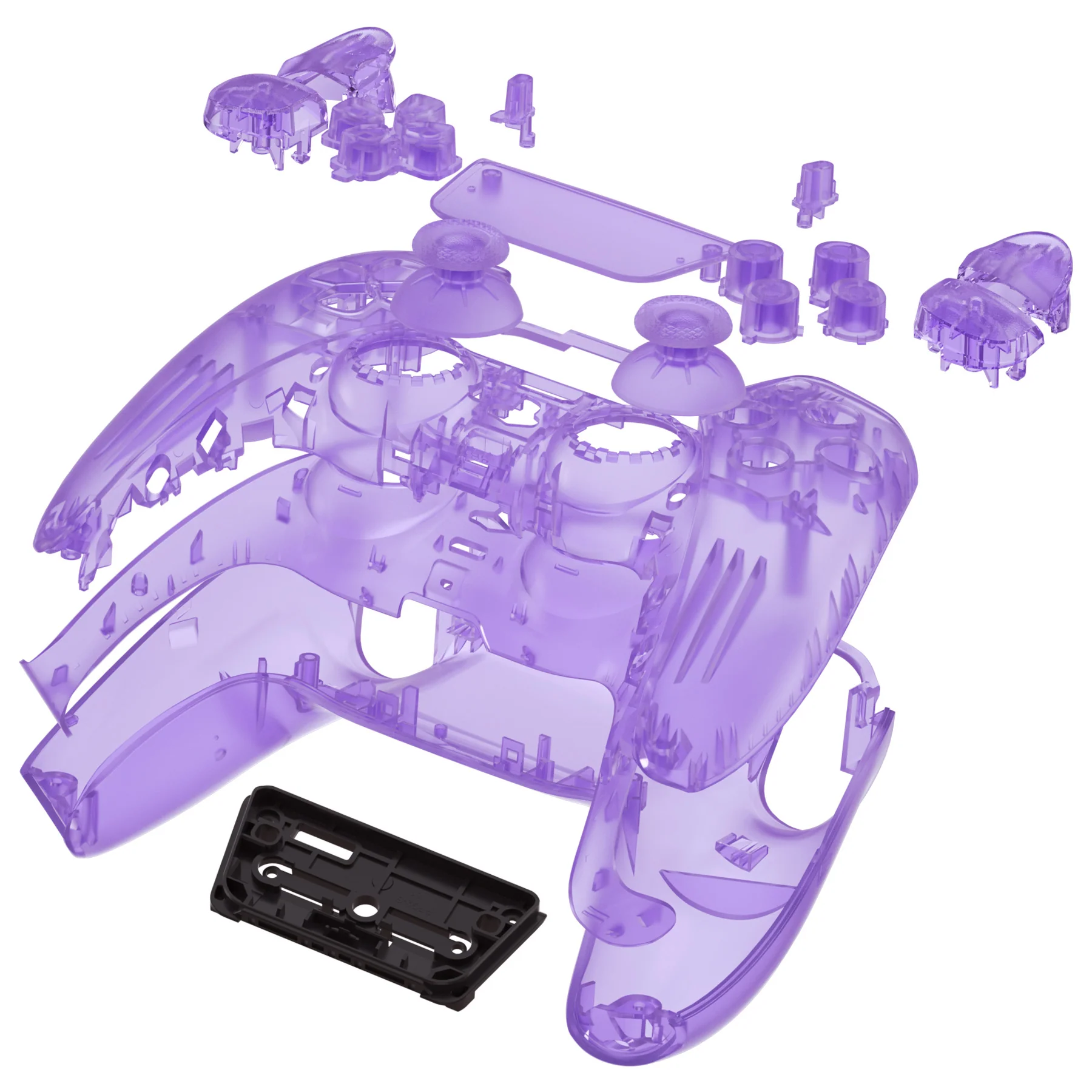 eXtremeRate Replacement Full Set Shells with Buttons Compatible with PS5 Controller BDM-010/020 - Clear Atomic Purple - Image 6