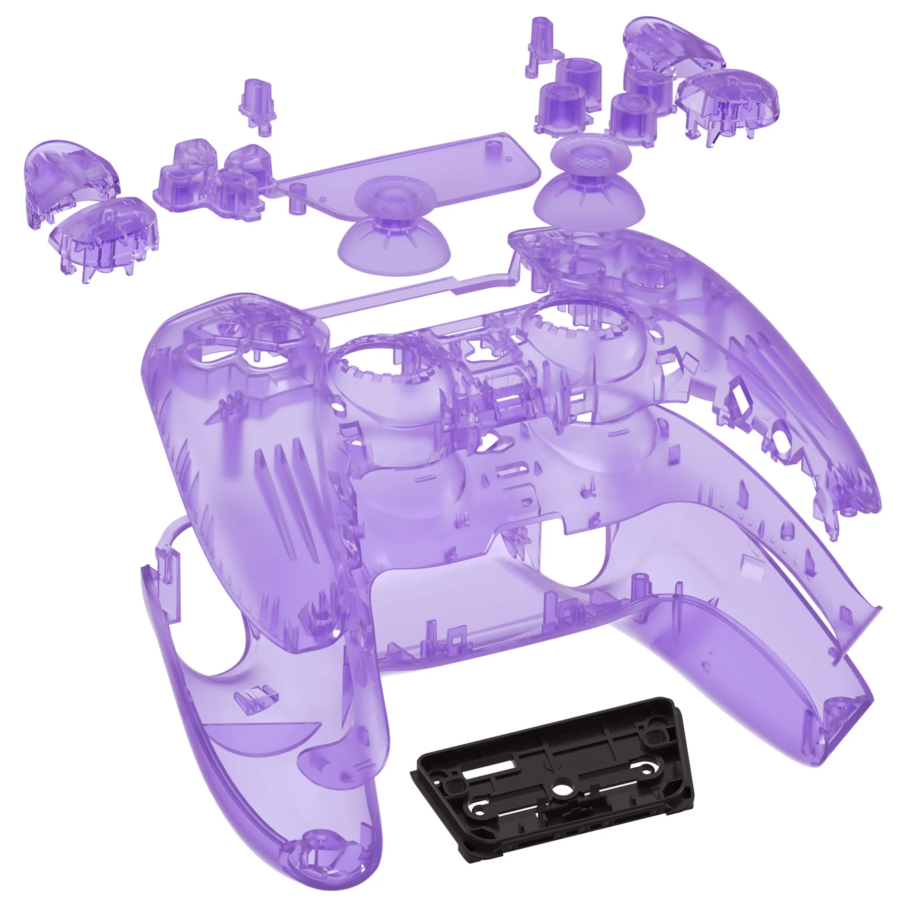eXtremeRate Replacement Full Set Shells with Buttons Compatible with PS5 Controller BDM-010/020 - Clear Atomic Purple - Image 7