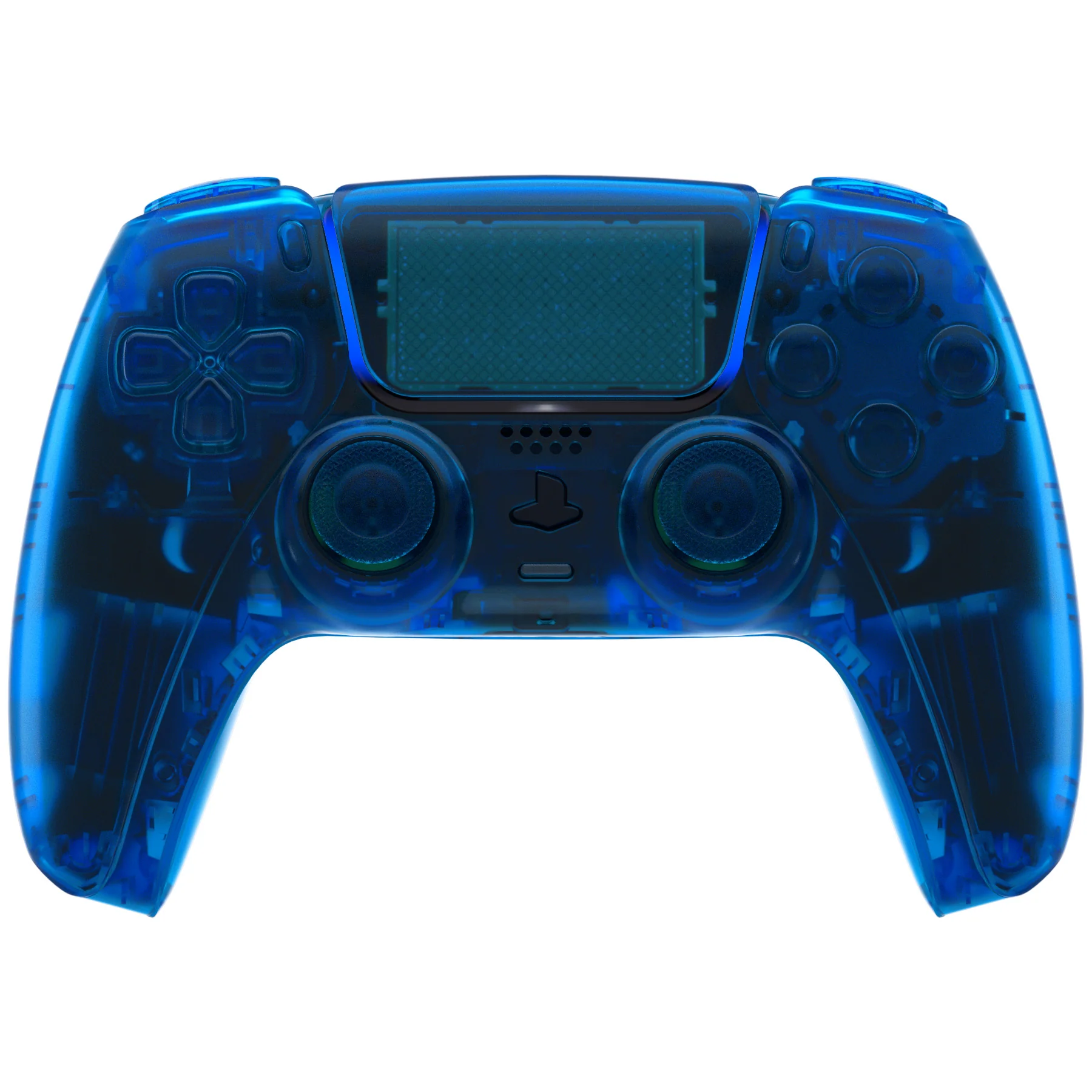 eXtremeRate Replacement Full Set Shells with Buttons Compatible with PS5 Controller BDM-010/020 - Clear Blue - Image 2