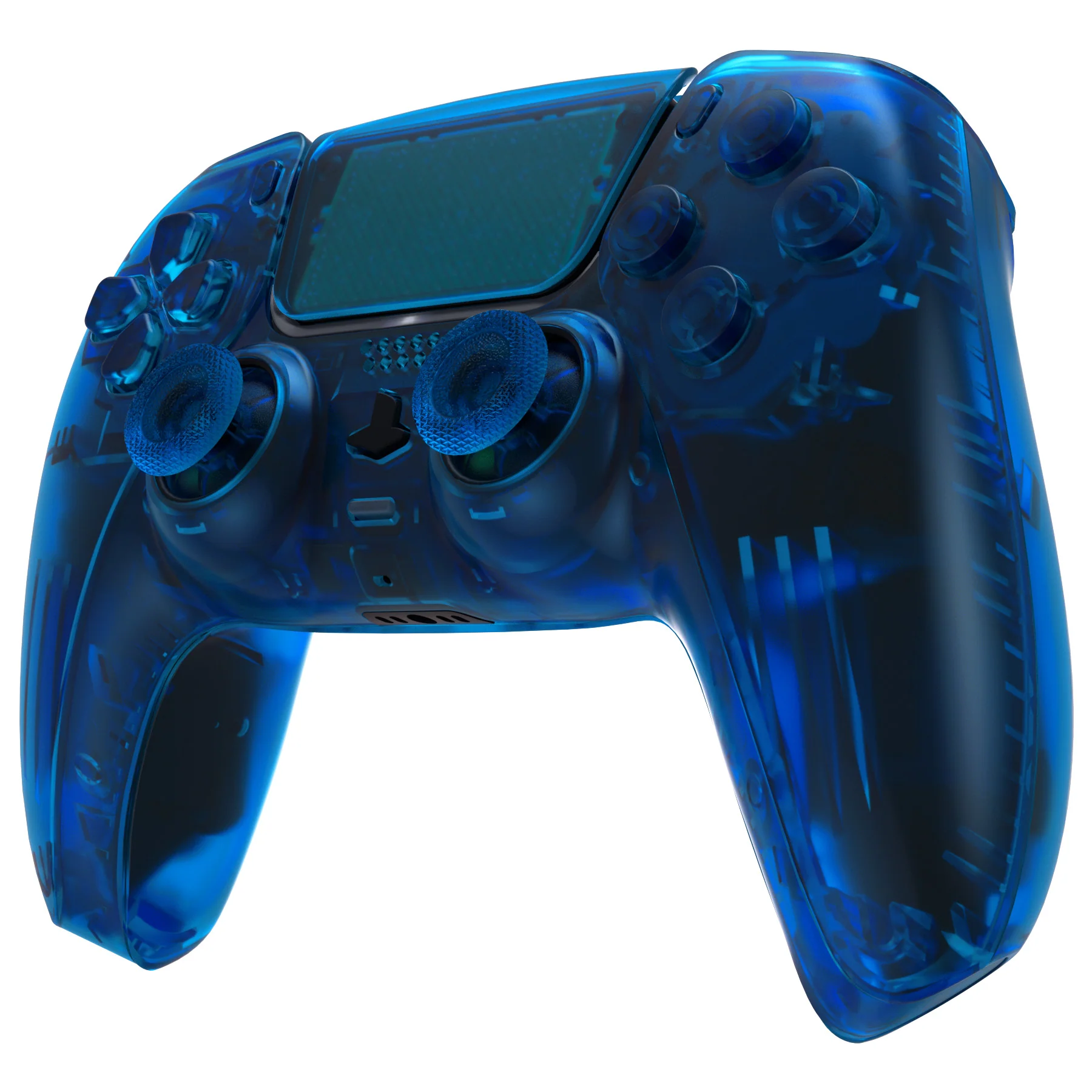 eXtremeRate Replacement Full Set Shells with Buttons Compatible with PS5 Controller BDM-010/020 - Clear Blue - Image 4
