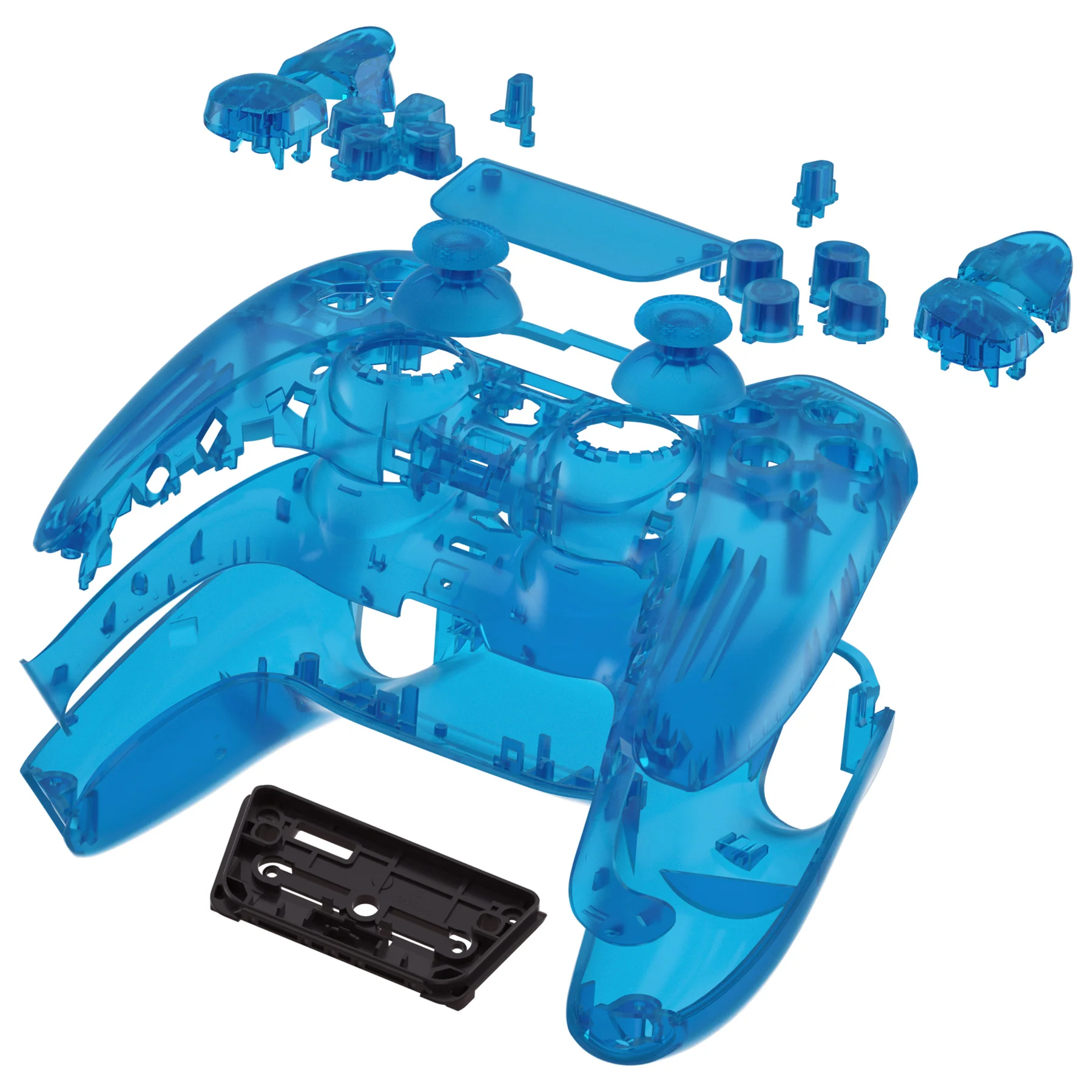 eXtremeRate Replacement Full Set Shells with Buttons Compatible with PS5 Controller BDM-010/020 - Clear Blue - Image 6