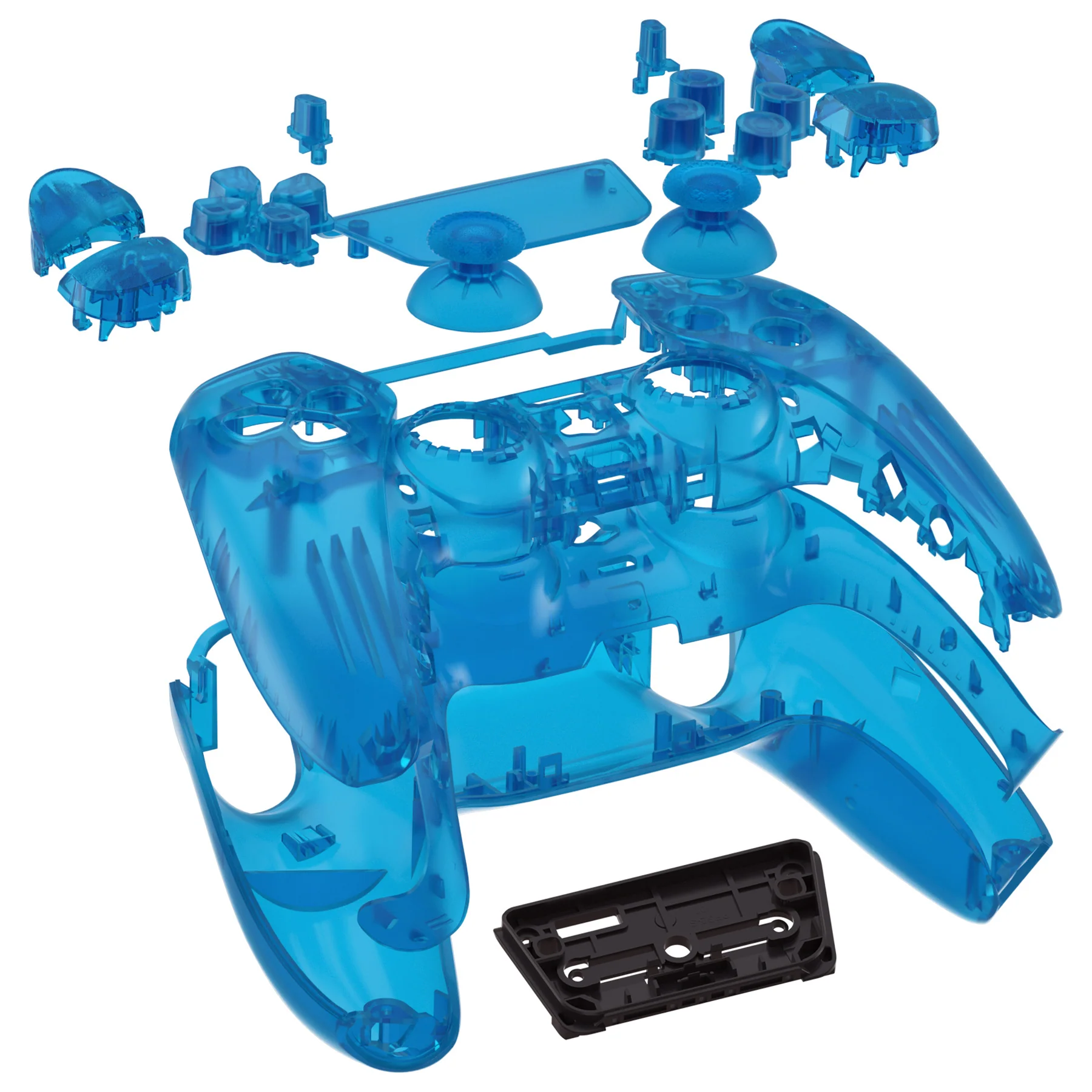 eXtremeRate Replacement Full Set Shells with Buttons Compatible with PS5 Controller BDM-010/020 - Clear Blue - Image 7