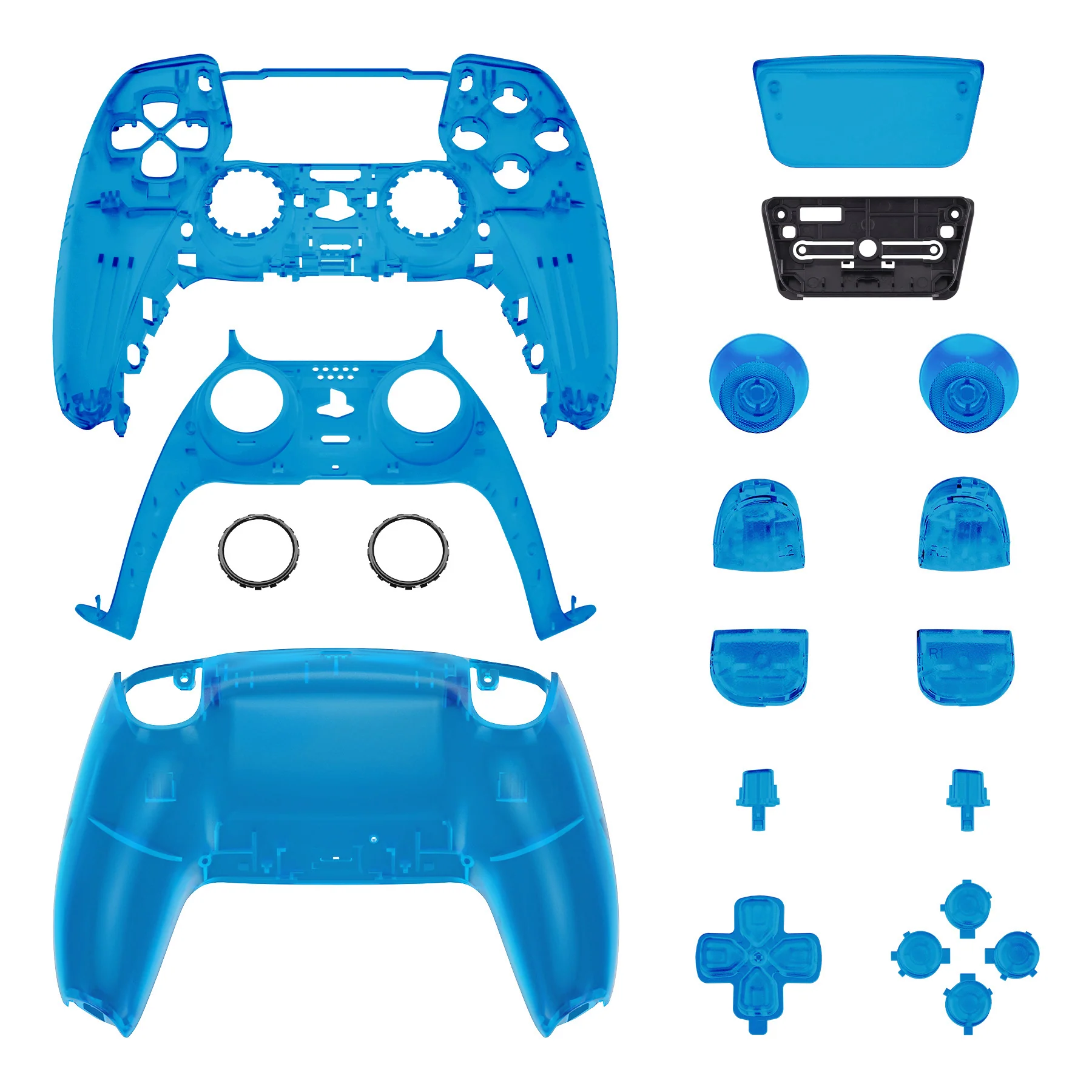 eXtremeRate Replacement Full Set Shells with Buttons Compatible with PS5 Controller BDM-010/020 - Clear Blue - Image 9