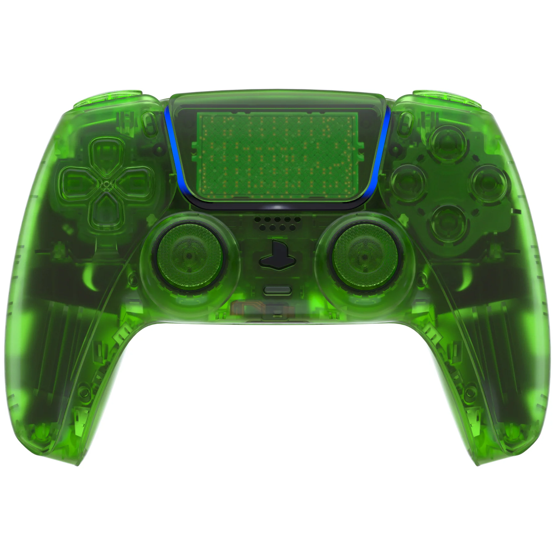 eXtremeRate Replacement Full Set Shells with Buttons Compatible with PS5 Controller BDM-010/020 - Clear Green - Image 2