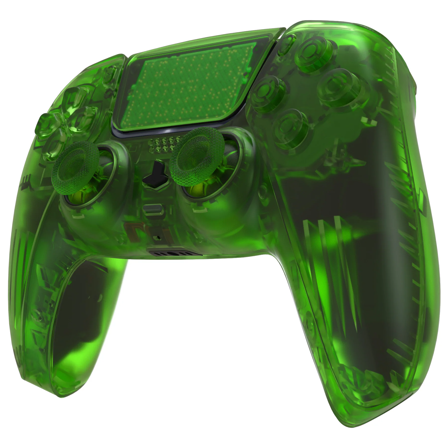 eXtremeRate Replacement Full Set Shells with Buttons Compatible with PS5 Controller BDM-010/020 - Clear Green - Image 4