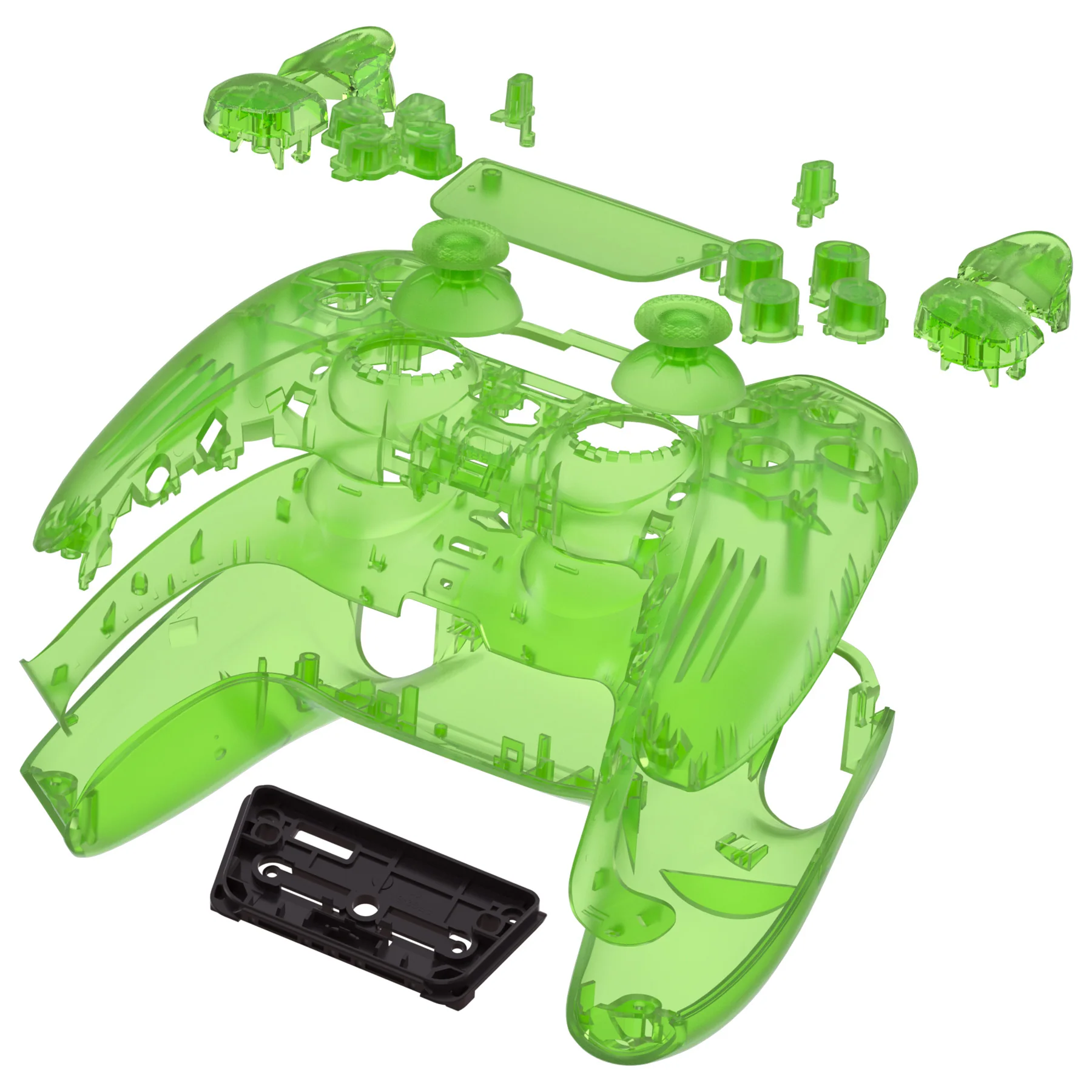 eXtremeRate Replacement Full Set Shells with Buttons Compatible with PS5 Controller BDM-010/020 - Clear Green - Image 6
