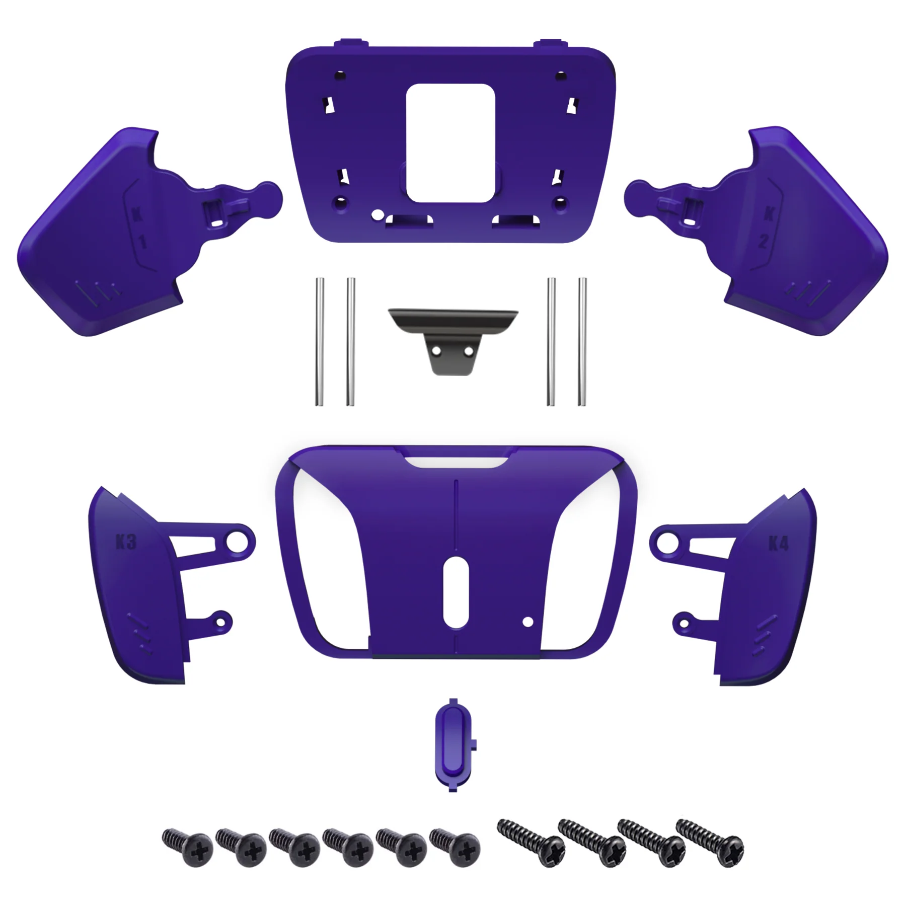 eXtremeRate Replacement Redesigned K1 K2 K3 K4 Back Buttons Housing Shell for eXtremeRate RISE4 Remap Kit, Compatible with PS5 Controller - Galactic Purple - Image 2