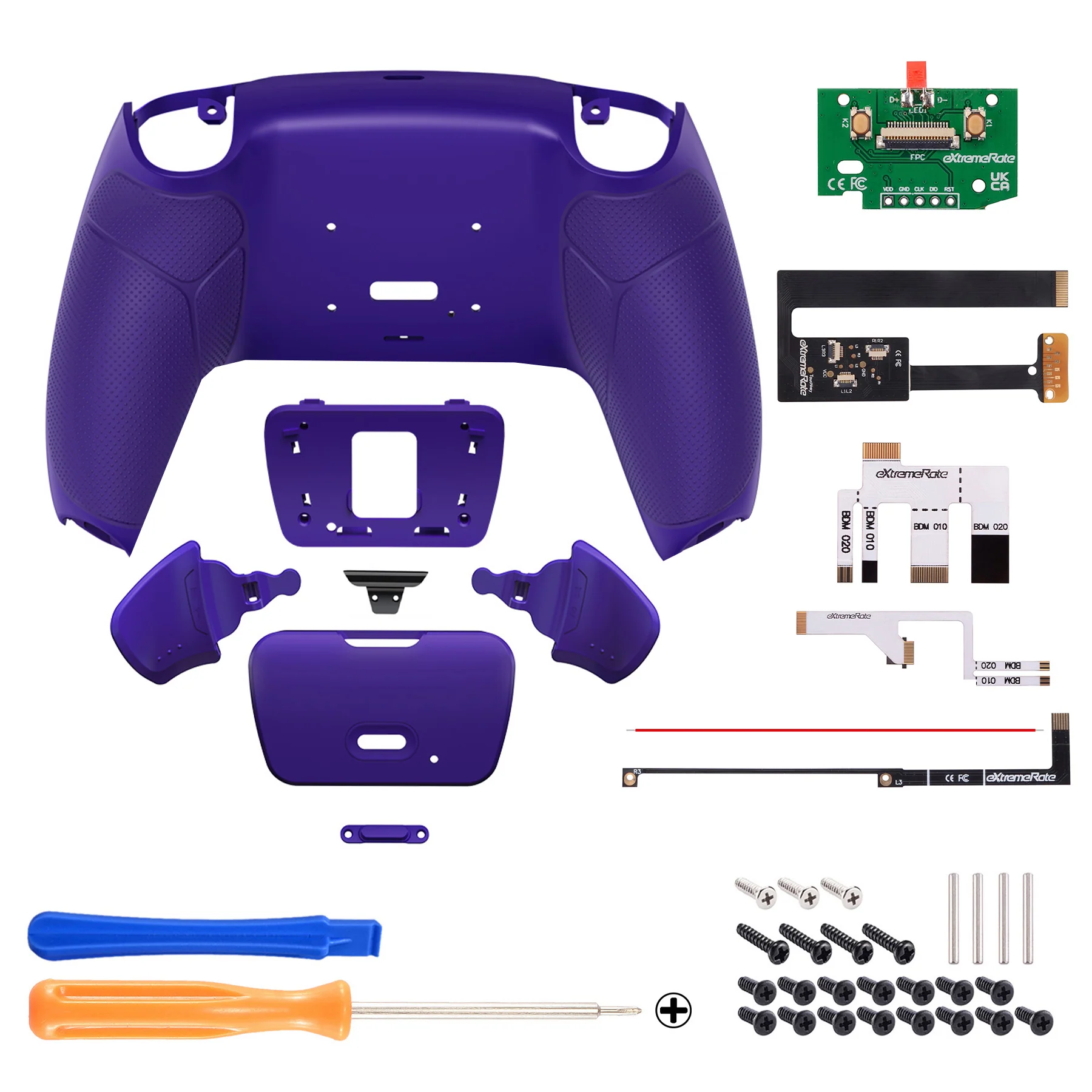 eXtremeRate Remappable Rise 2.0 Remap Kit for PS5 Controller BDM-010 & BDM-020 - Rubberized Galactic Purple - Image 2