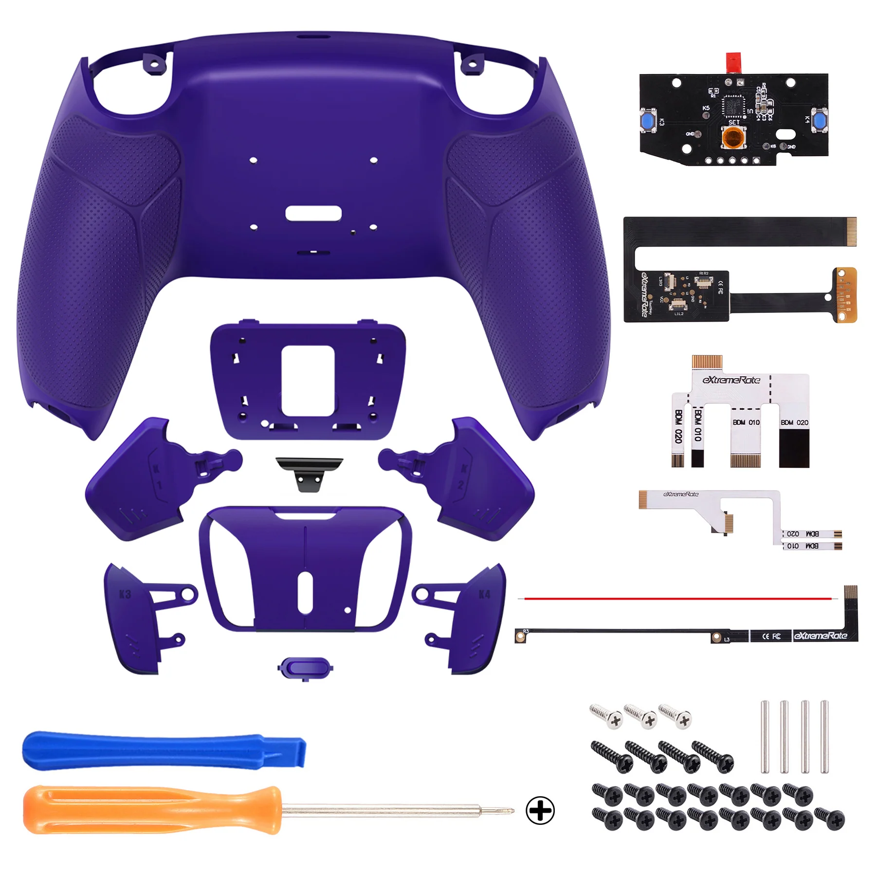 eXtremeRate Remappable RISE4 Remap Kit for PS5 Controller BDM-010/020 - Rubberized Galactic Purple - Image 2