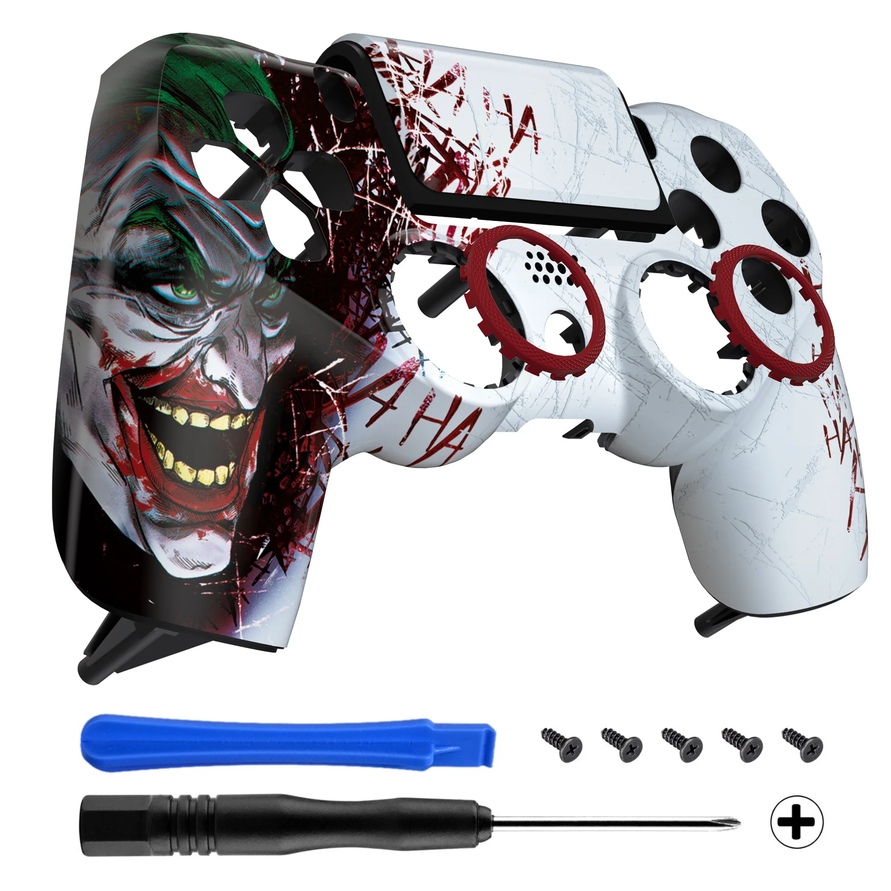 eXtremeRate Ghost Redesigned Front Housing Shell with Touch Pad Compatible with PS4 Slim Pro Controller JDM-040/050/055 - Clown HAHAHA - Image 7