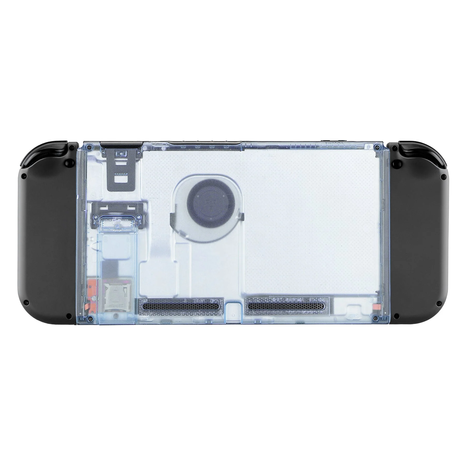 eXtremeRate Replacement Back Plate with Kickstand for Nintendo Switch Console - Clear Glacier Blue - Image 2