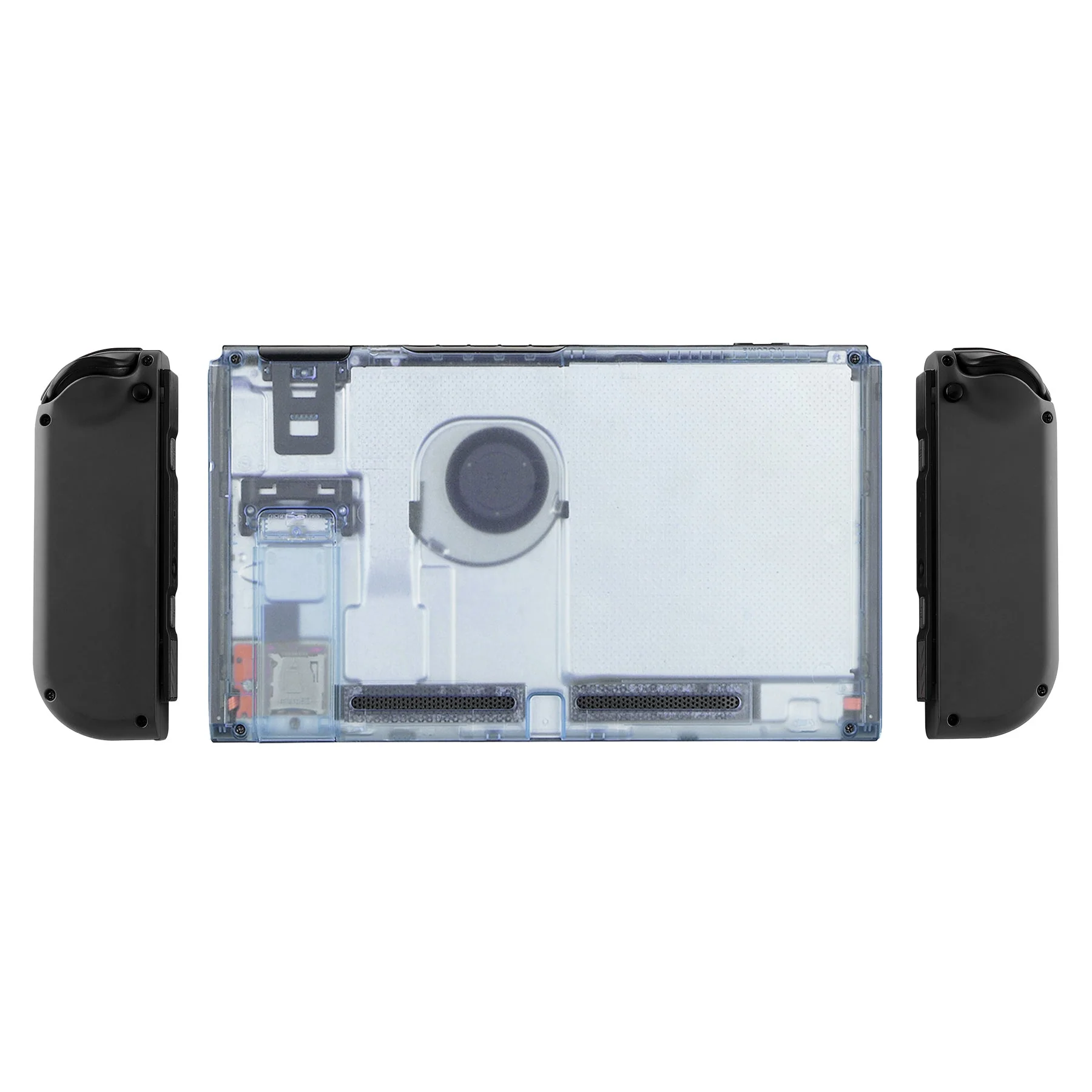 eXtremeRate Replacement Back Plate with Kickstand for Nintendo Switch Console - Clear Glacier Blue - Image 3