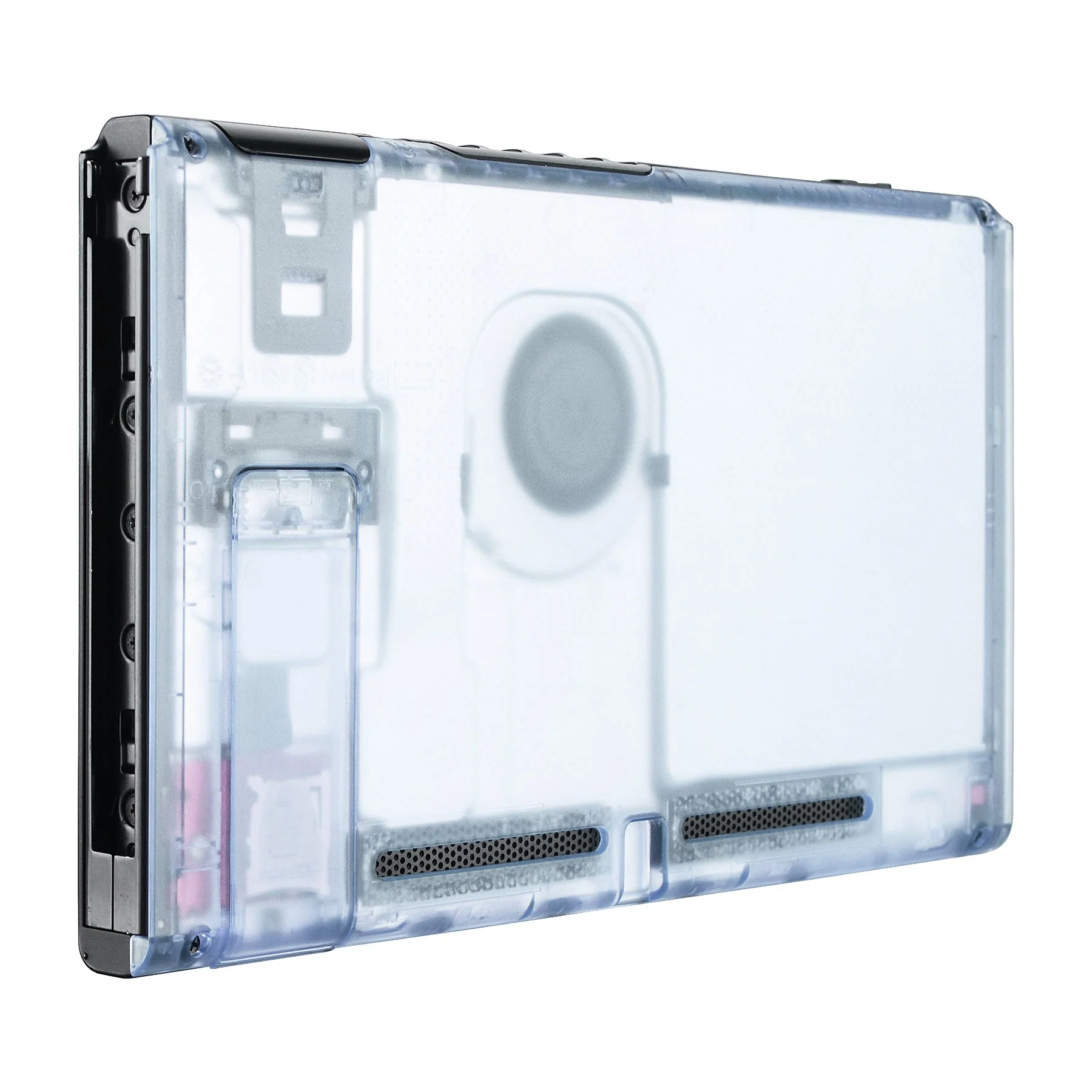 eXtremeRate Replacement Back Plate with Kickstand for Nintendo Switch Console - Clear Glacier Blue - Image 5