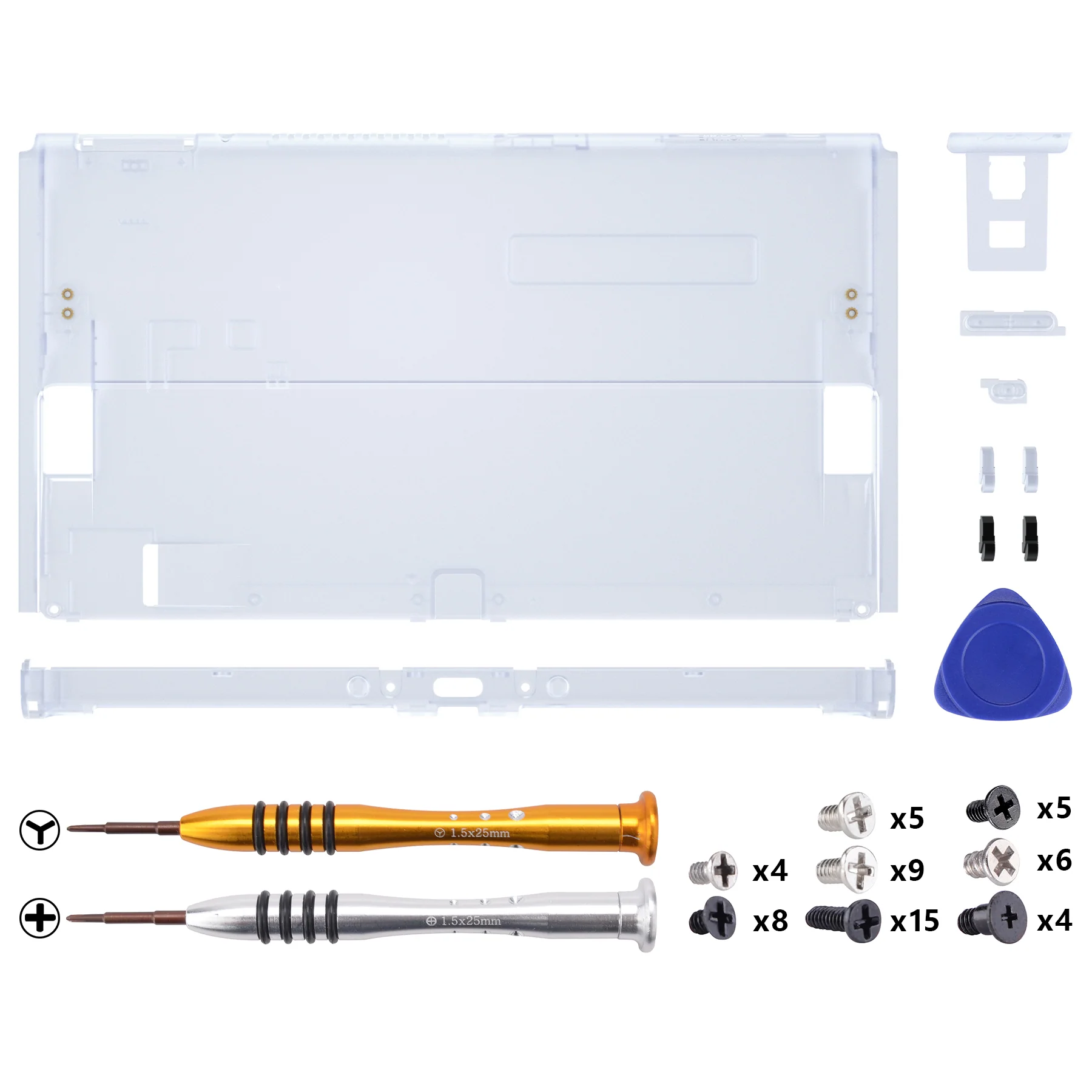 eXtremeRate Replacement Back Plate for Nintendo Switch OLED Console - Clear Glacier Blue - Image 3