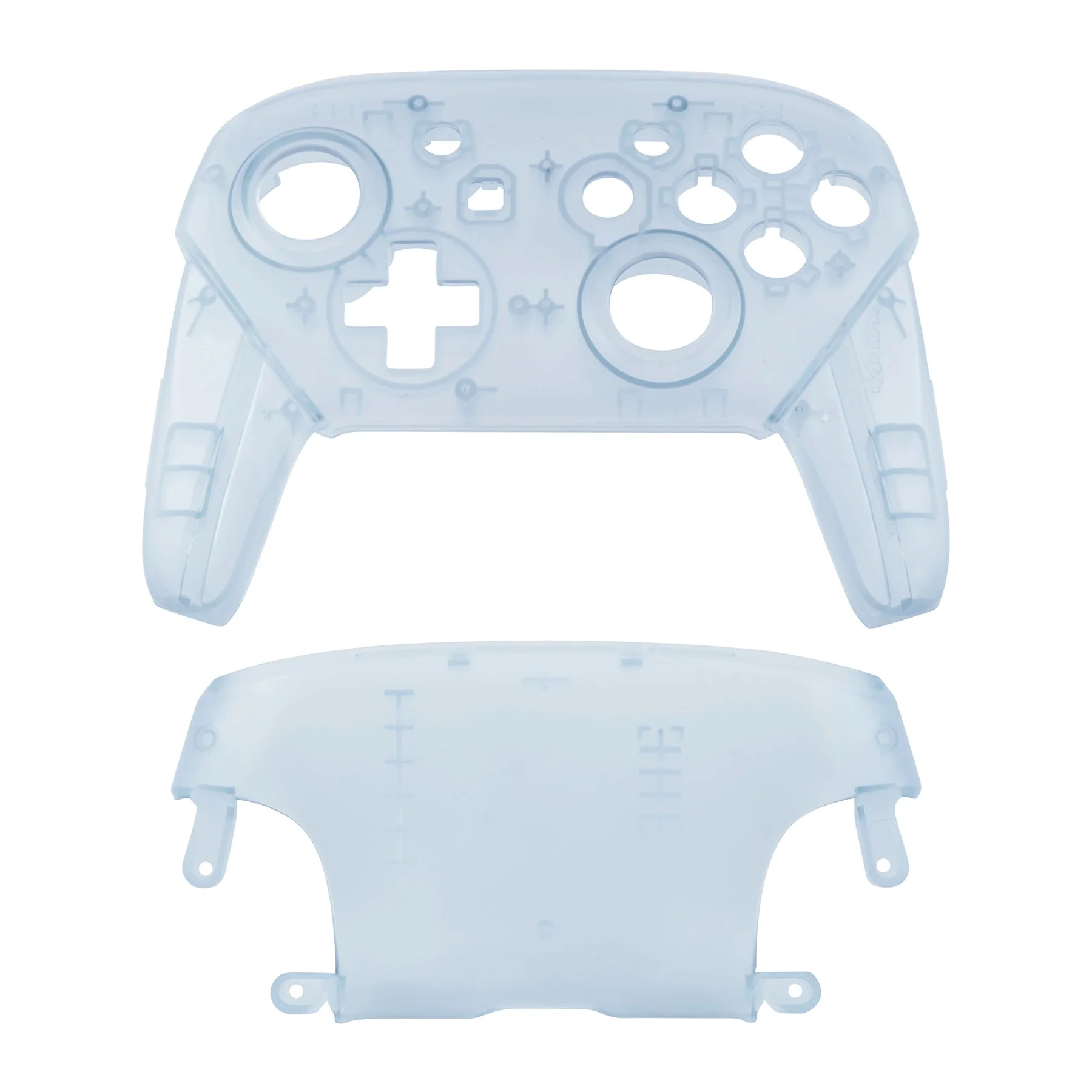 eXtremeRate Replacement Faceplate and Backplate for Nintendo Switch Pro Controller - Clear Glacier Blue - Image 2