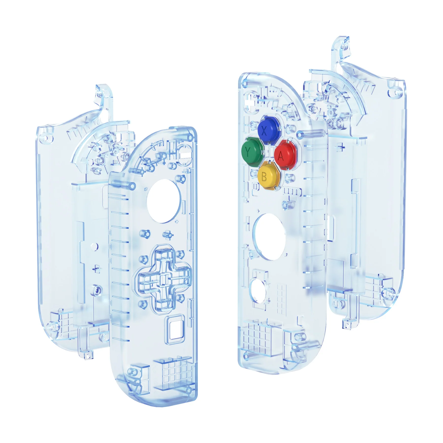eXtremeRate Dpad Version Replacement Full Set Shell Case with Buttons for Joycon of NS Switch - Clear Glacier Blue - Image 10