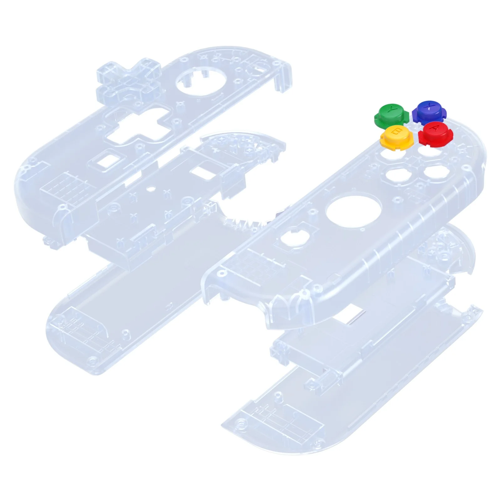 eXtremeRate Dpad Version Replacement Full Set Shell Case with Buttons for Joycon of NS Switch - Clear Glacier Blue - Image 13