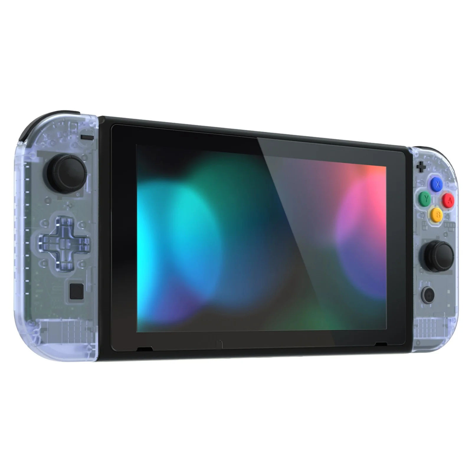 eXtremeRate Dpad Version Replacement Full Set Shell Case with Buttons for Joycon of NS Switch - Clear Glacier Blue - Image 6