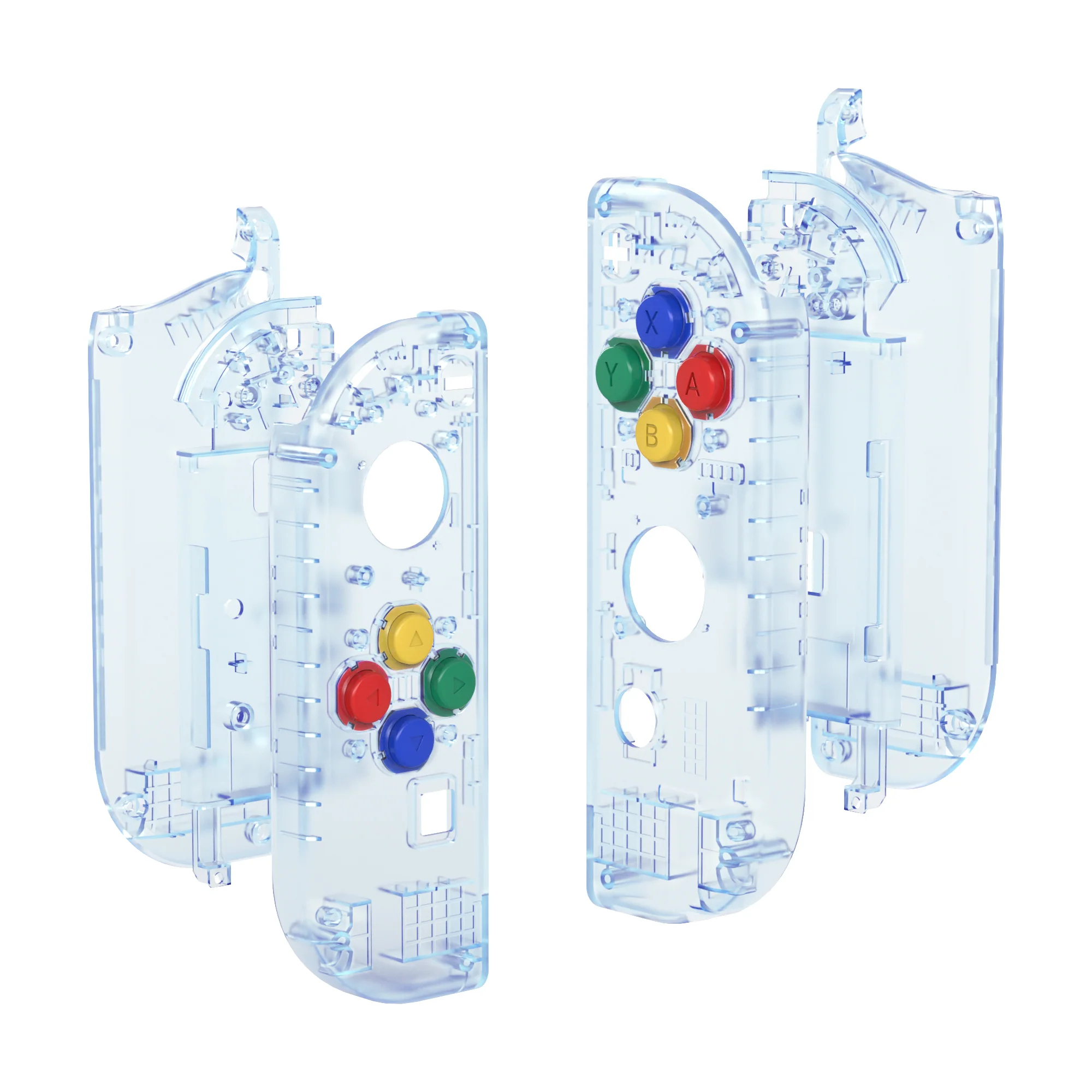 eXtremeRate Replacement Full Set Shell Case with Buttons for Joycon of NS Switch - Clear Glacier Blue - Image 10