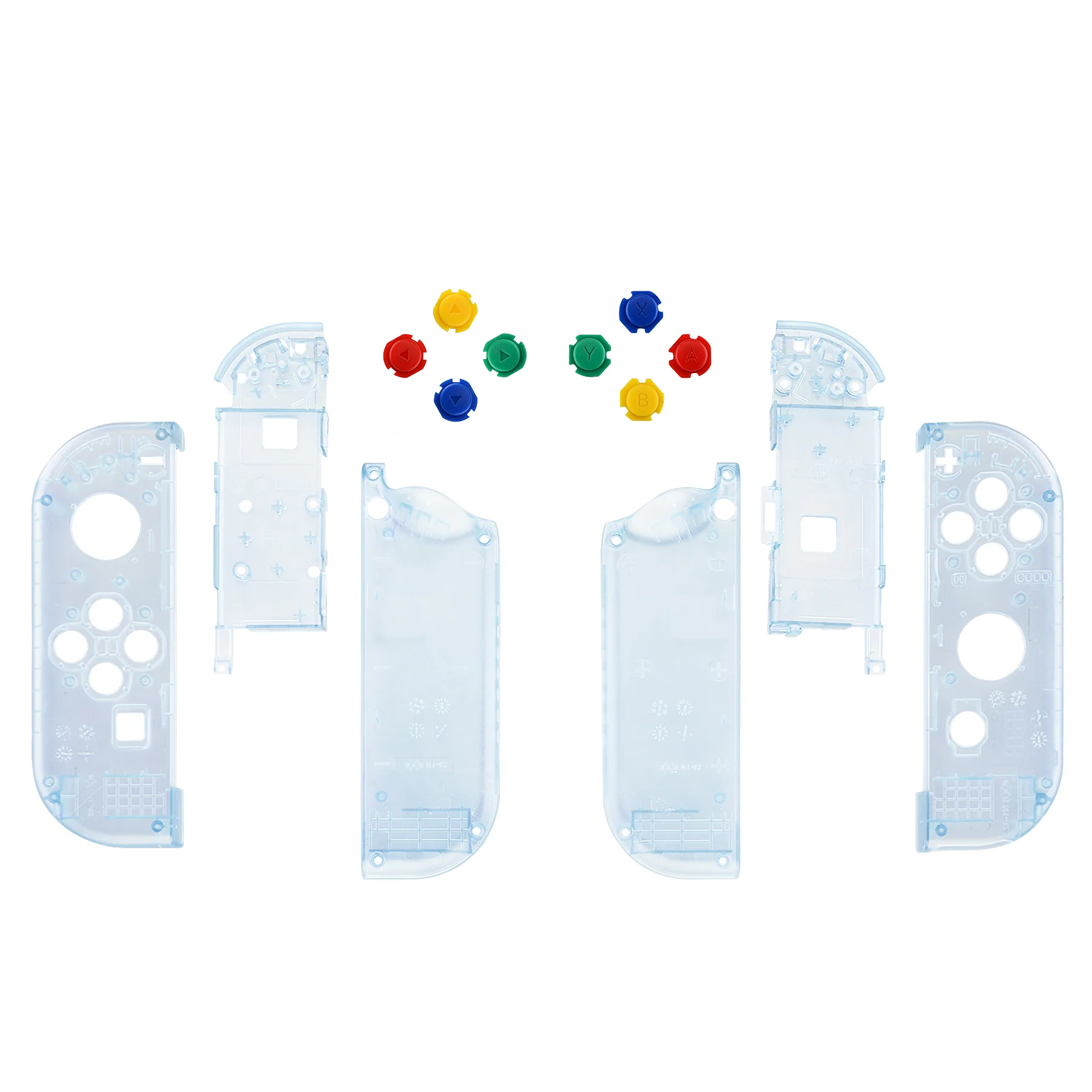 eXtremeRate Replacement Full Set Shell Case with Buttons for Joycon of NS Switch - Clear Glacier Blue - Image 2