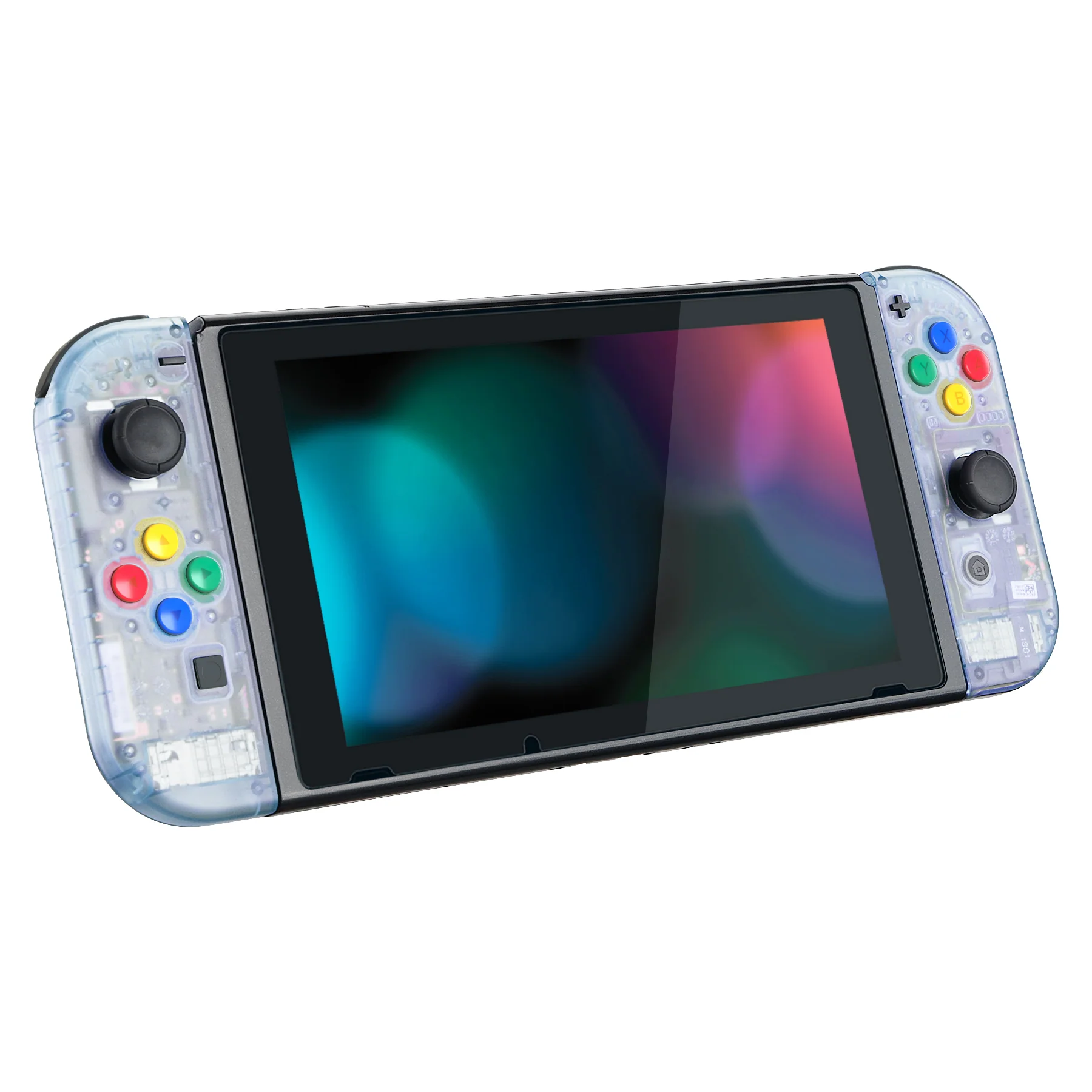 eXtremeRate Replacement Full Set Shell Case with Buttons for Joycon of NS Switch - Clear Glacier Blue - Image 6
