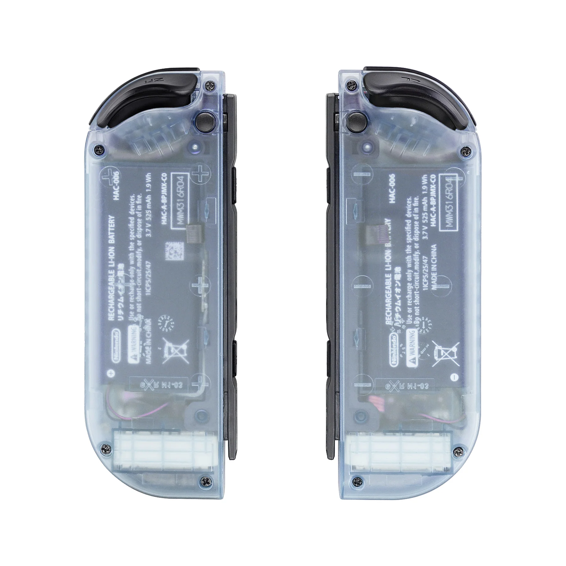 eXtremeRate Replacement Full Set Shell Case with Buttons for Joycon of NS Switch - Clear Glacier Blue - Image 8