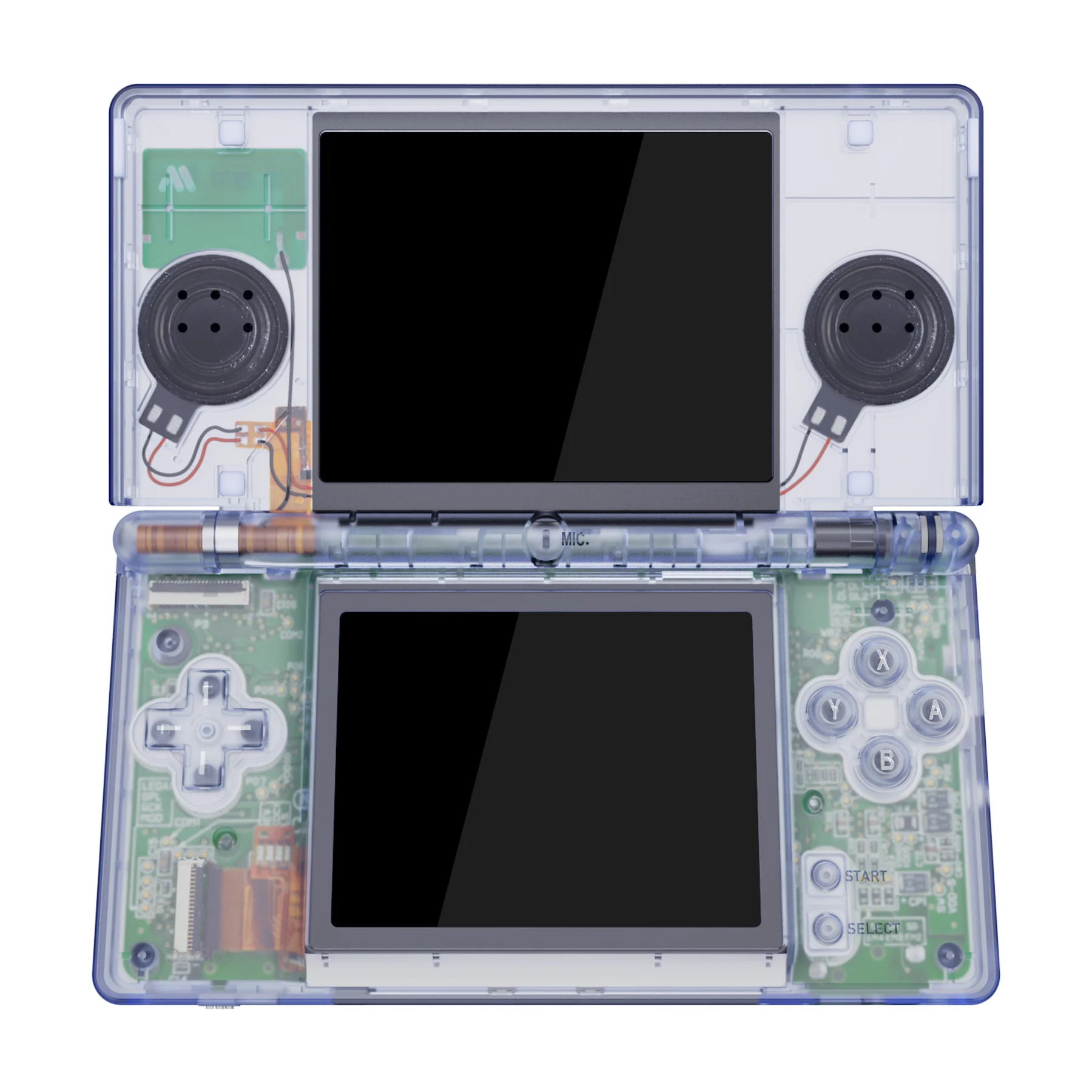 eXtremeRate Replacement Full Housing Shell & Buttons with Screen Lens for Nintendo DS Lite NDSL - Clear Glacier Blue - Image 3