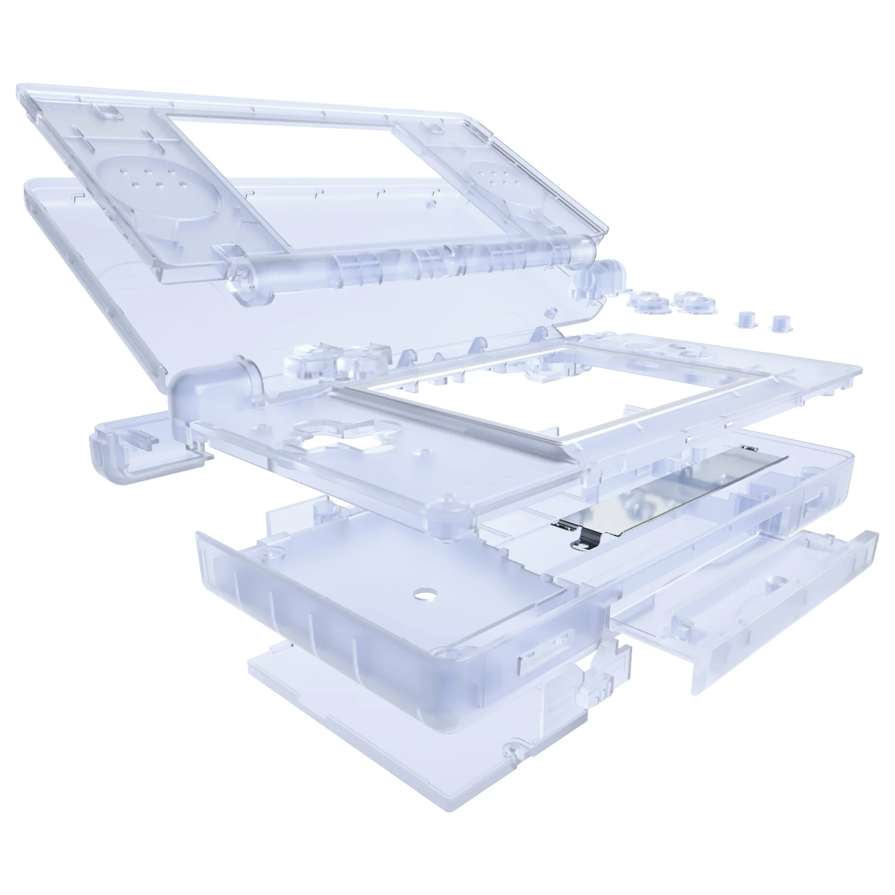 eXtremeRate Replacement Full Housing Shell & Buttons with Screen Lens for Nintendo DS Lite NDSL - Clear Glacier Blue - Image 4