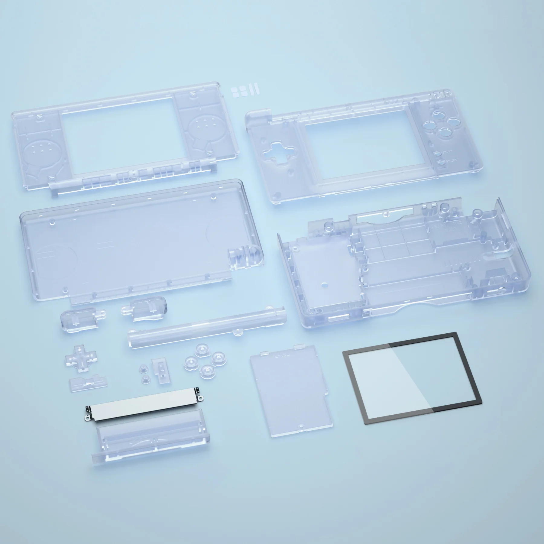 eXtremeRate Replacement Full Housing Shell & Buttons with Screen Lens for Nintendo DS Lite NDSL - Clear Glacier Blue - Image 6