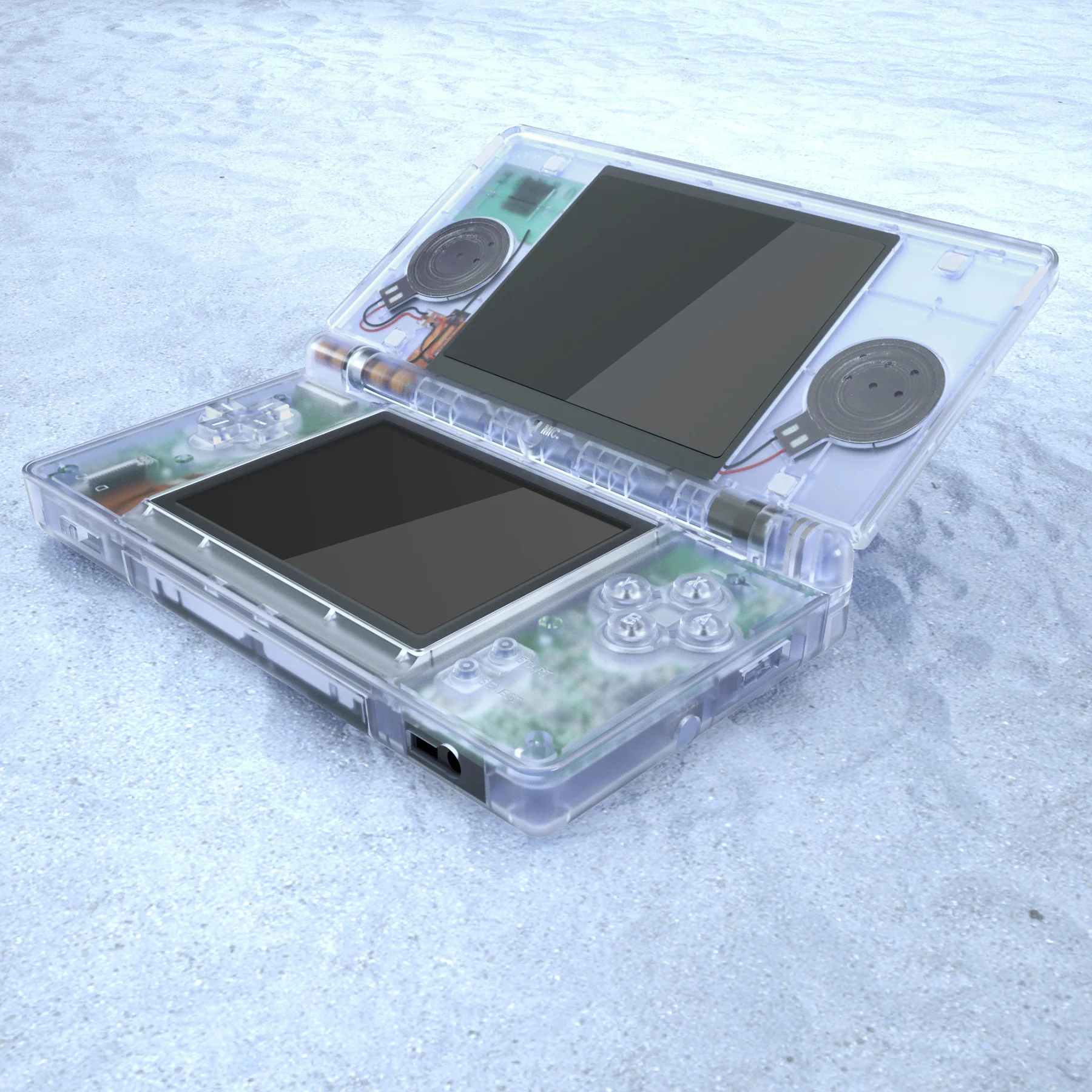 eXtremeRate Replacement Full Housing Shell & Buttons with Screen Lens for Nintendo DS Lite NDSL - Clear Glacier Blue - Image 7