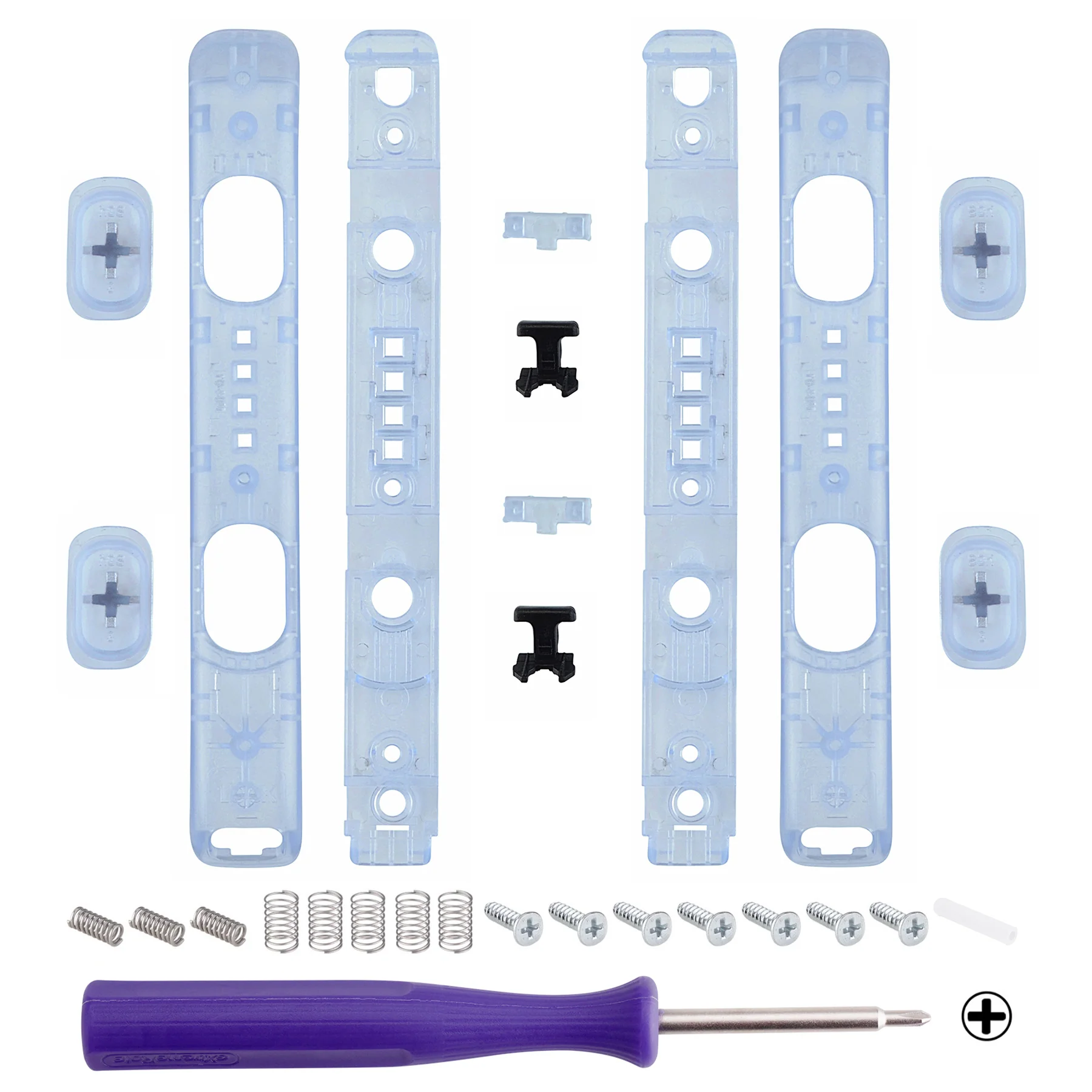 eXtremeRate 2 Pack Custom Replacement shell for Joycon Strap of NS Switch - Clear Glacier Blue - Image 2
