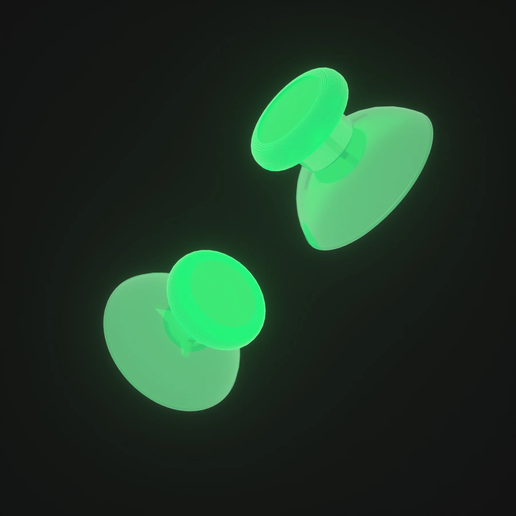 eXtremeRate Replacement 3D Joystick Thumbsticks for Nintendo Switch Pro Controller - Glow in Dark - Green - Image 8