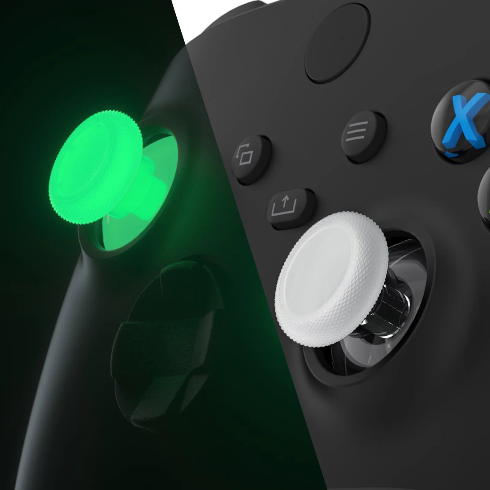 eXtremeRate Replacement Thumbsticks for Xbox Series X/S Controller & Xbox One X/S Controller & Xbox One Standard Controller & Xbox One Elite Controller - Glow in Dark - Green - Image 3