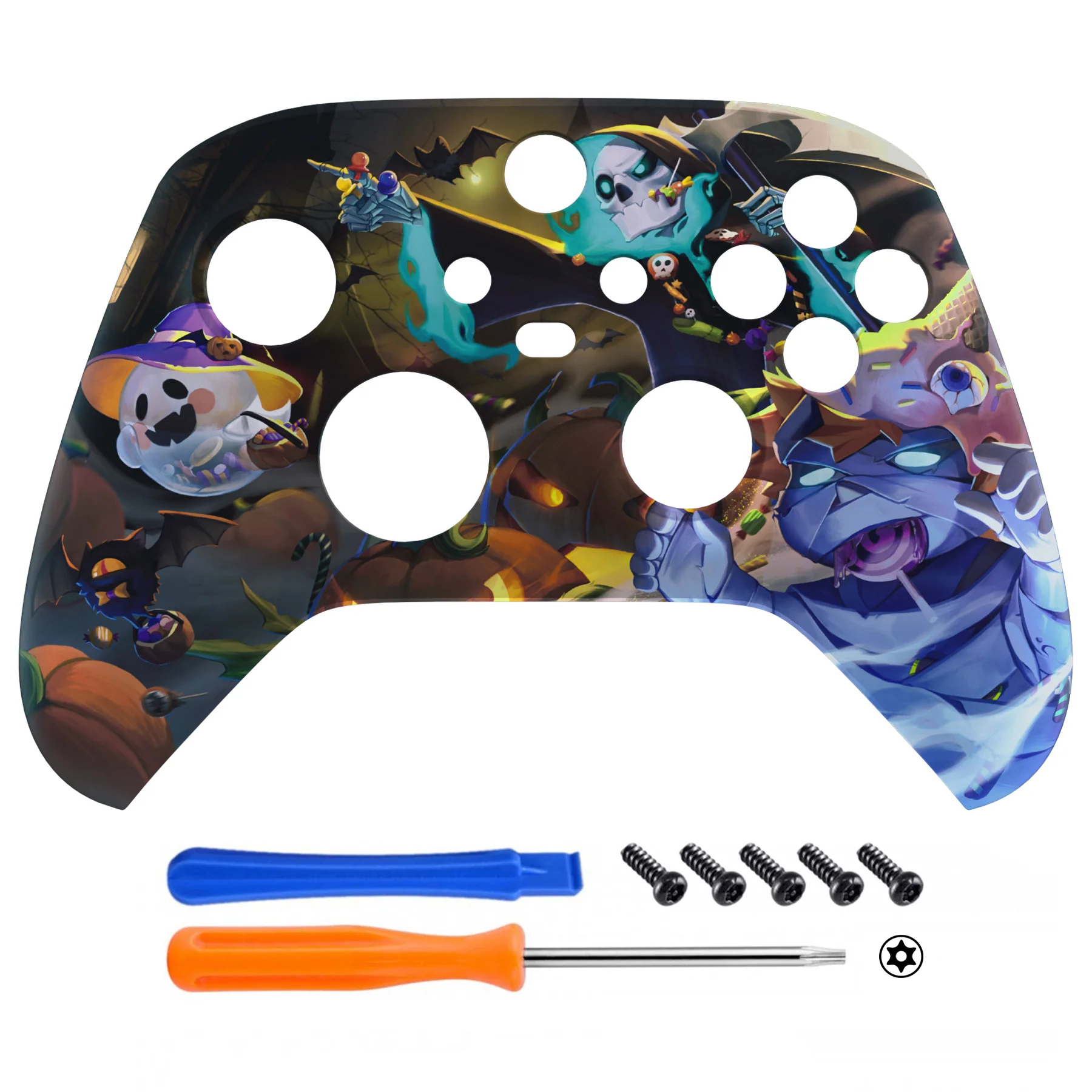 eXtremeRate Replacement Front Housing Shell for Xbox Series X & S Controller - Glow in Dark - Halloween Candy Night - Image 2