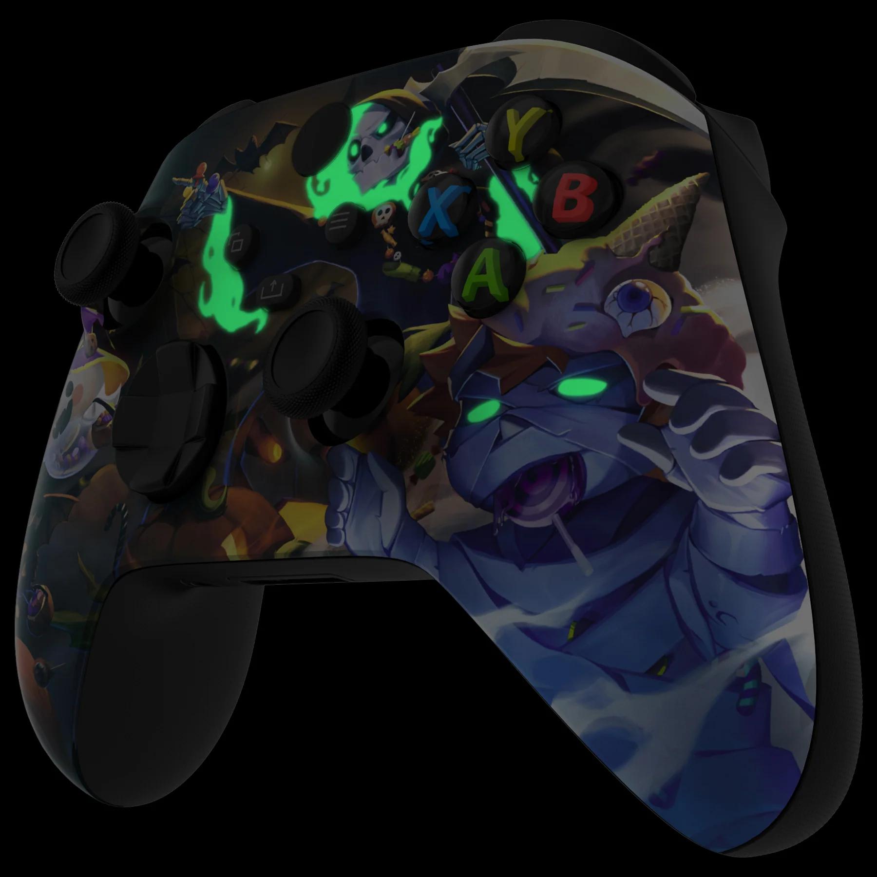 eXtremeRate Replacement Front Housing Shell for Xbox Series X & S Controller - Glow in Dark - Halloween Candy Night - Image 5
