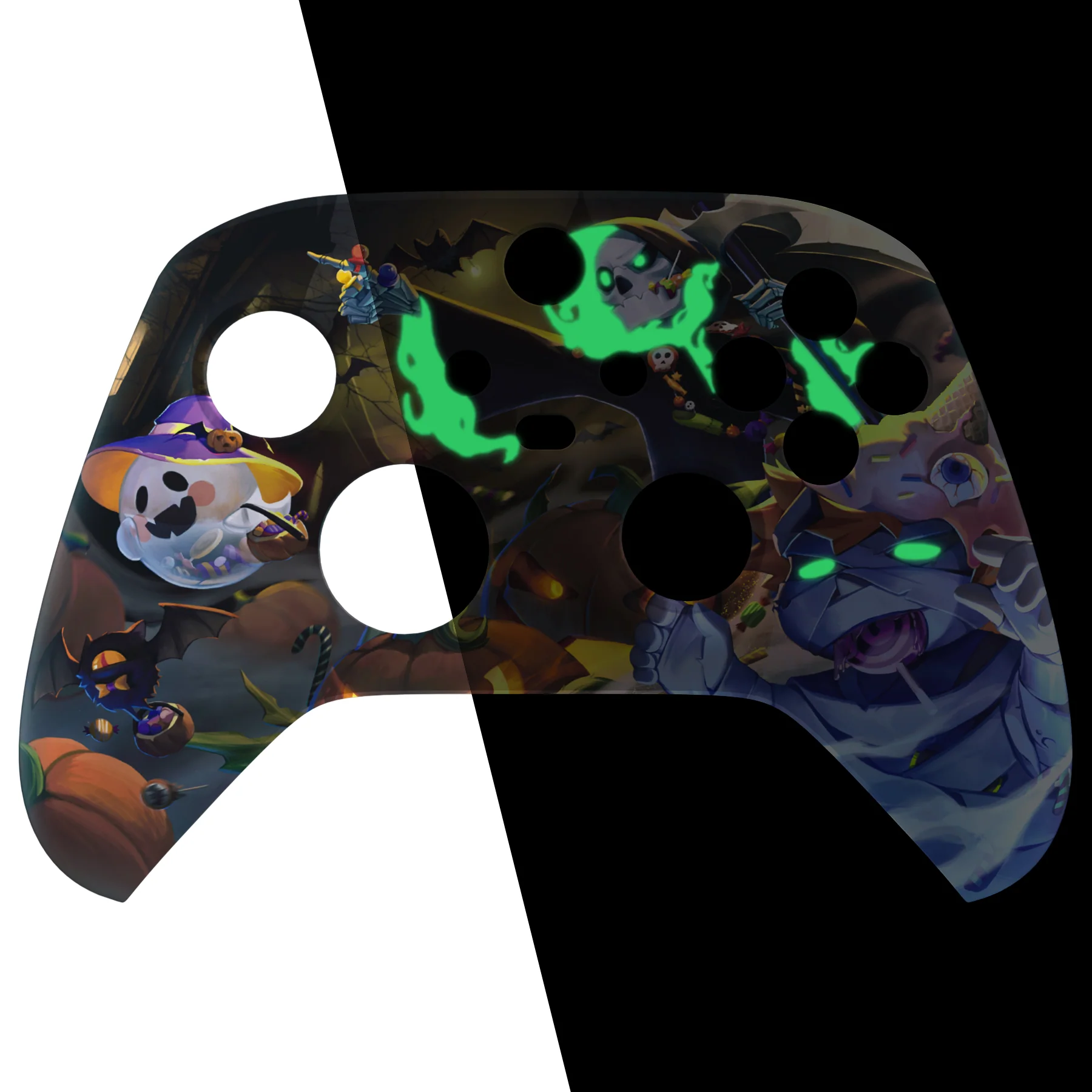 eXtremeRate Replacement Front Housing Shell for Xbox Series X & S Controller - Glow in Dark - Halloween Candy Night - Image 9