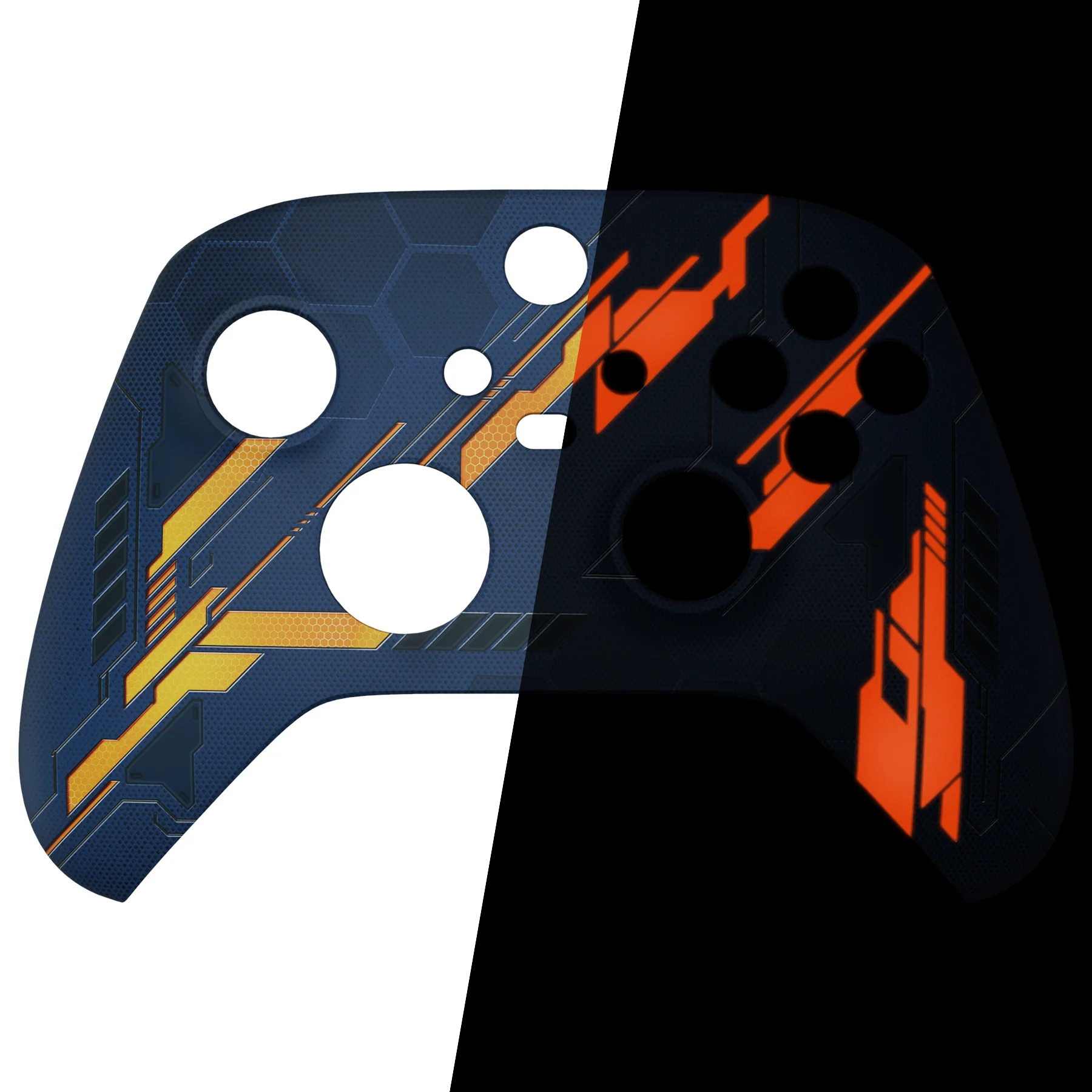 eXtremeRate Replacement Front Housing Shell for Xbox Series X & S Controller - Glow in Dark Orange Mecha - Image 9