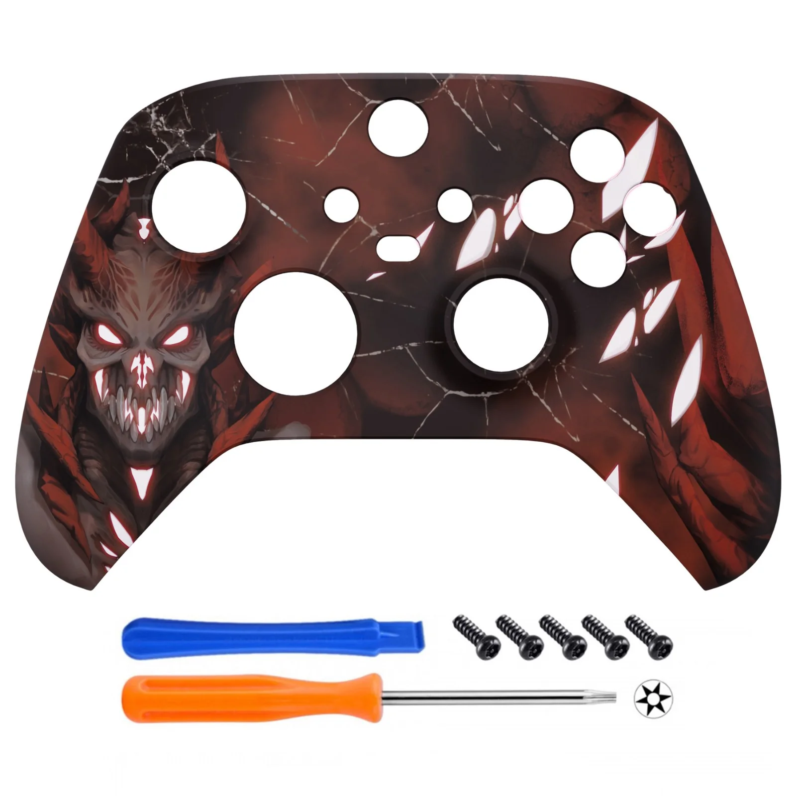 eXtremeRate Replacement Front Housing Shell for Xbox Series X & S Controller - Glow in Dark - Scarlet Demon - Image 2