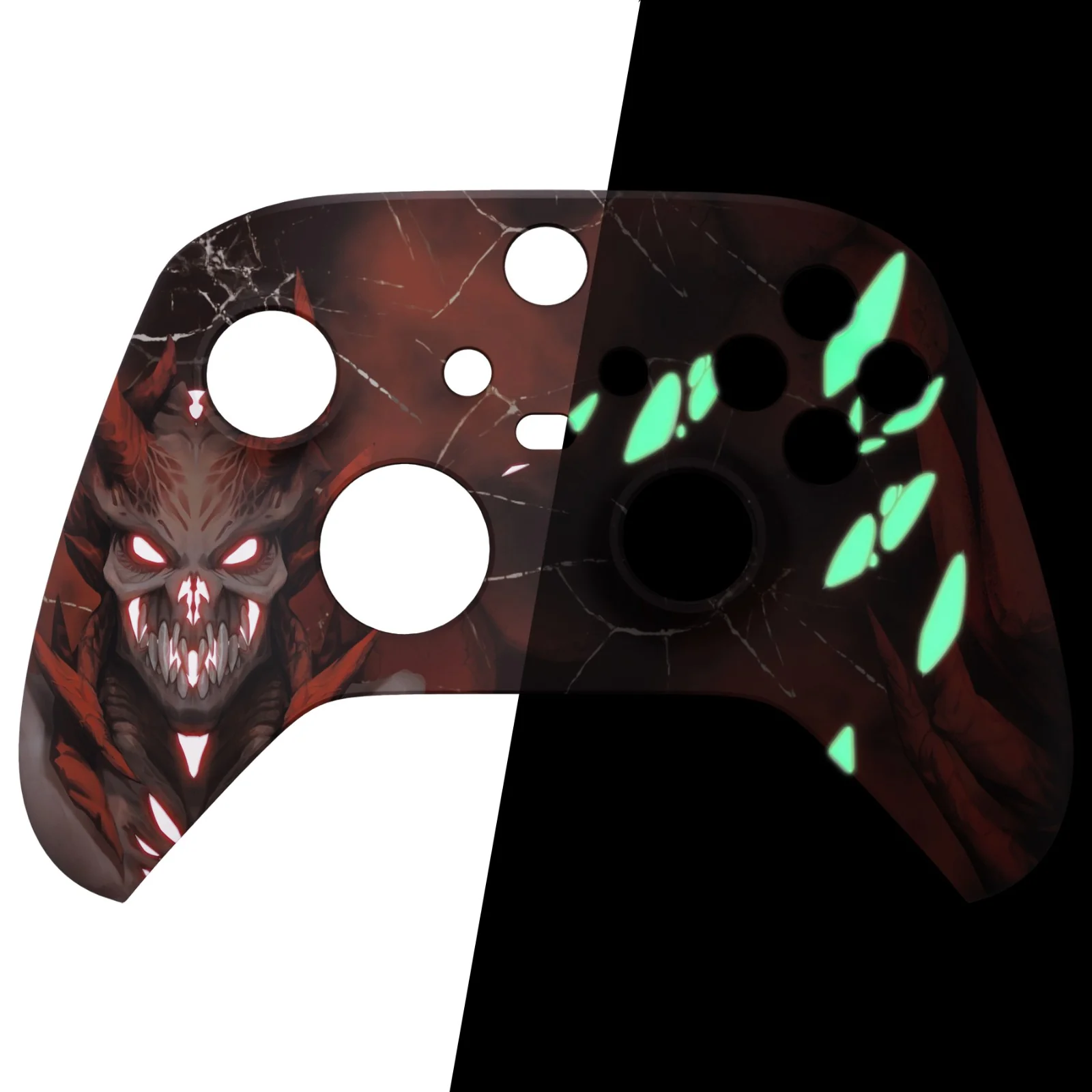 eXtremeRate Replacement Front Housing Shell for Xbox Series X & S Controller - Glow in Dark - Scarlet Demon - Image 8