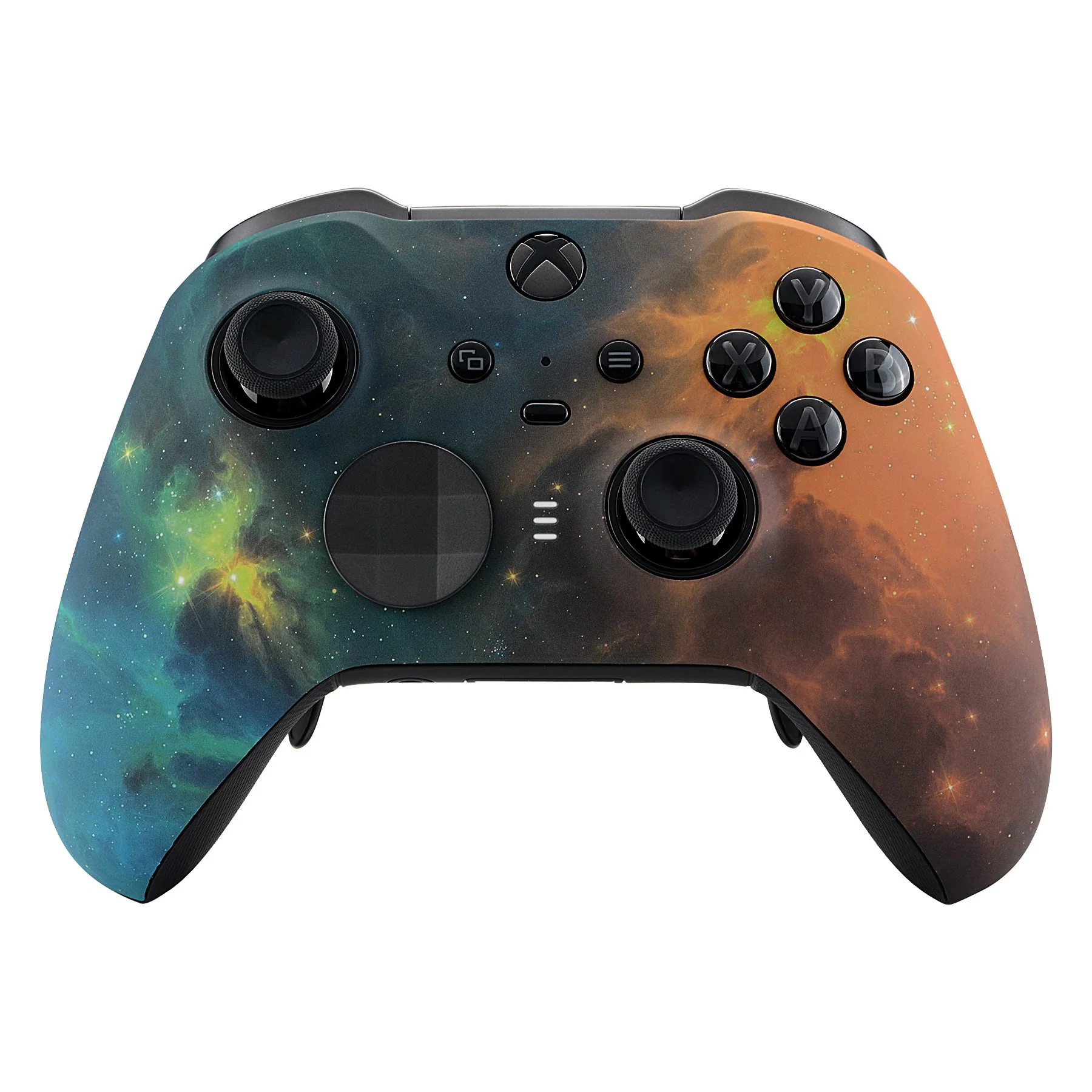 eXtremeRate Replacement Front Housing Shell Case with Accent Rings for Xbox One Elite Series 2 & Elite 2 Core Controller (Model 1797) - Gold Star Universe - Image 2