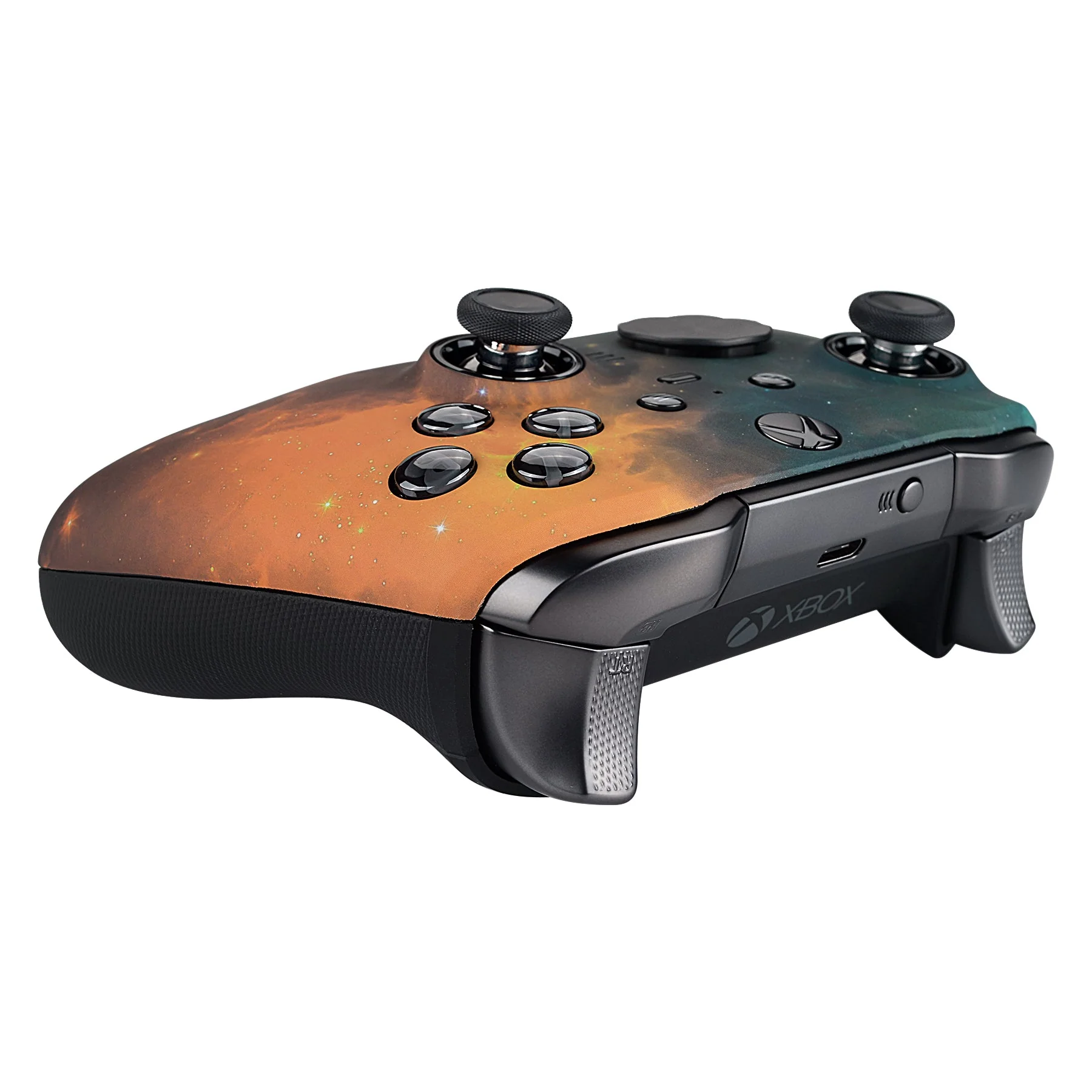 eXtremeRate Replacement Front Housing Shell Case with Accent Rings for Xbox One Elite Series 2 & Elite 2 Core Controller (Model 1797) - Gold Star Universe - Image 7