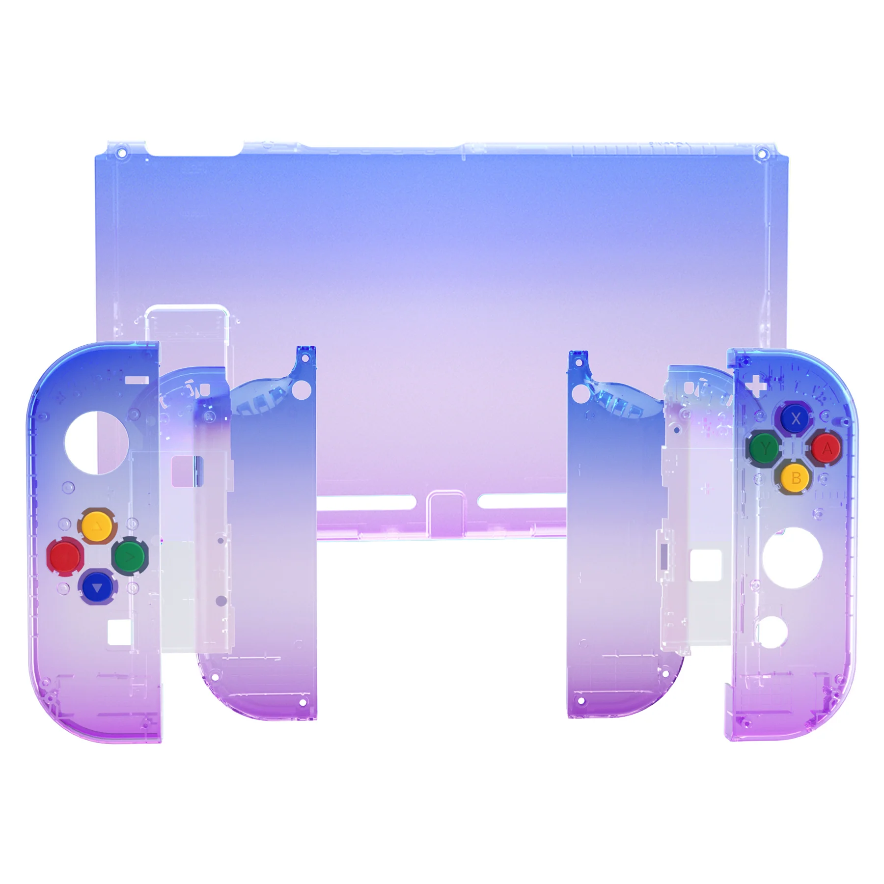 eXtremeRate Replacement Full Set Shells with Buttons for Nintendo Switch - Gradient Translucent Bluebell - Image 7