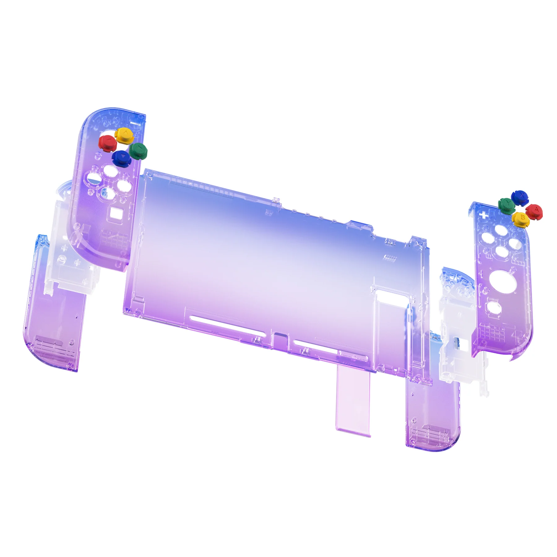 eXtremeRate Replacement Full Set Shells with Buttons for Nintendo Switch - Gradient Translucent Bluebell - Image 8