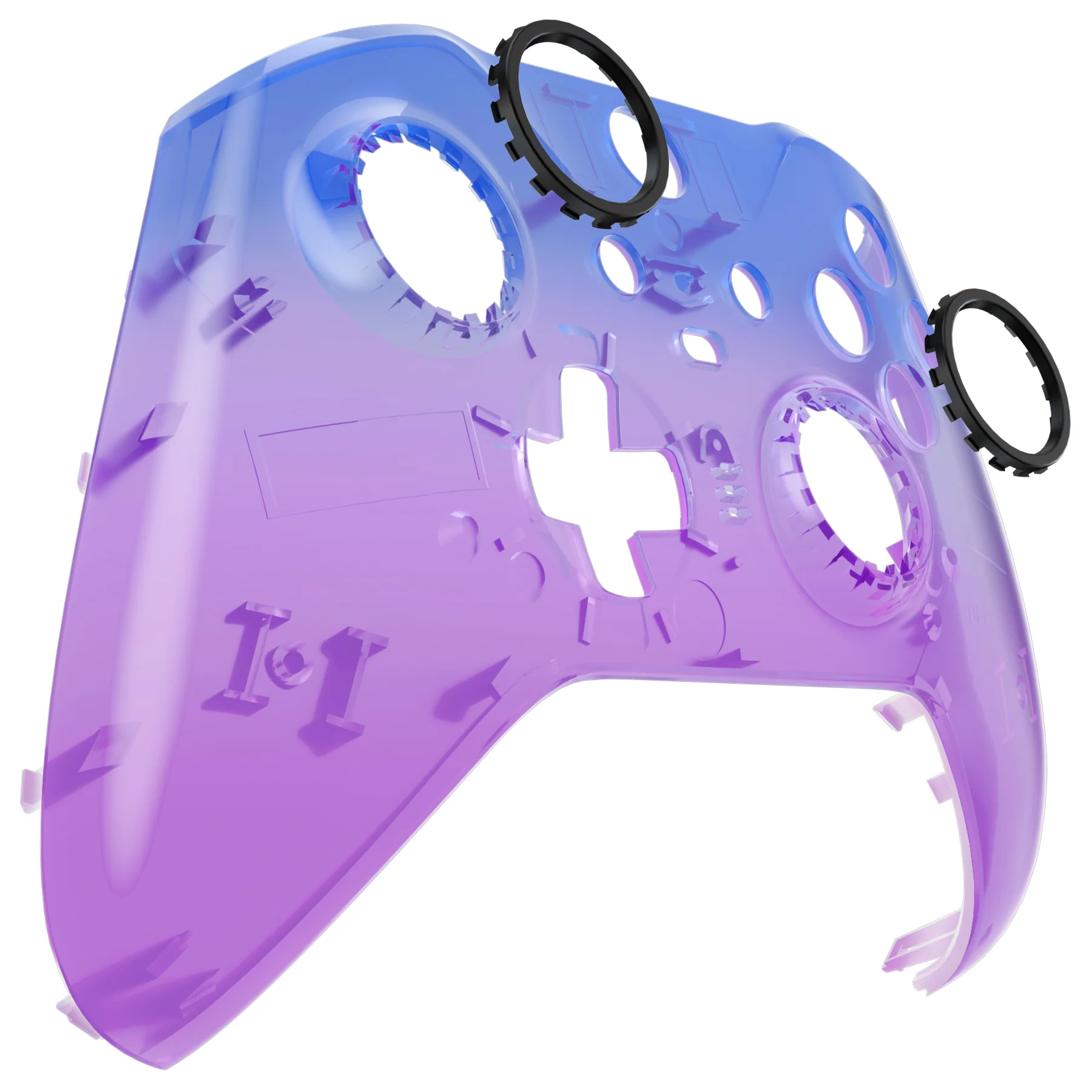 eXtremeRate Replacement Front Housing Shell Case with Accent Rings for Xbox One Elite Series 2 & Elite 2 Core Controller (Model 1797) - Gradient Translucent Bluebell Glossy - Image 10